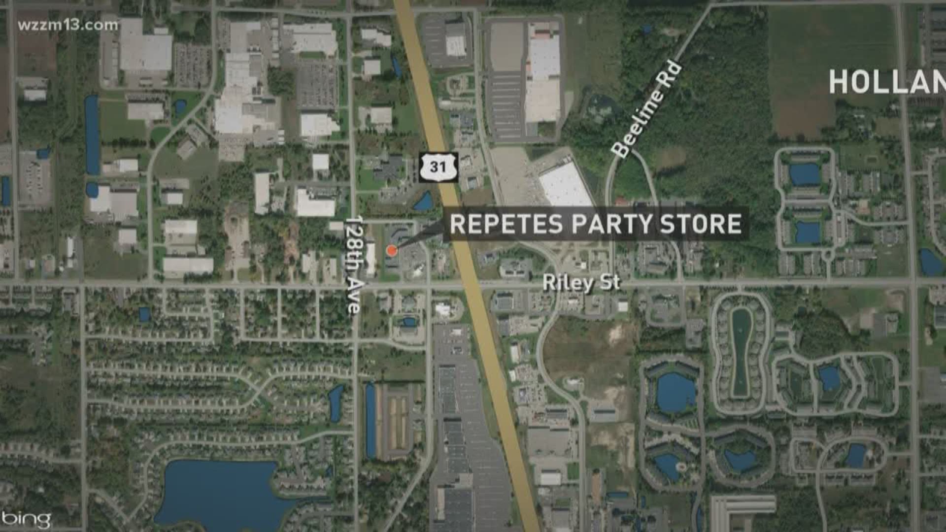 Authorities are looking for the man who held up Re Pete's Party Story in Holland over the weekend.