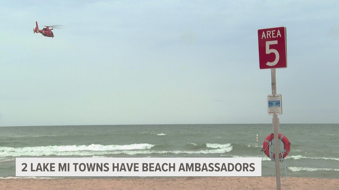 Two towns on Lake Michigan have beach ambassadors rather than lifeguards to combat drownings