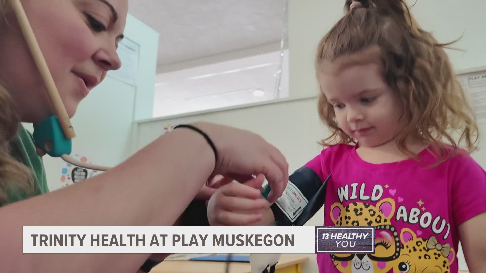 Play Muskegon partners with Trinity Health to offer hands-on medical play experiences for children, fostering comfort and education in health settings.