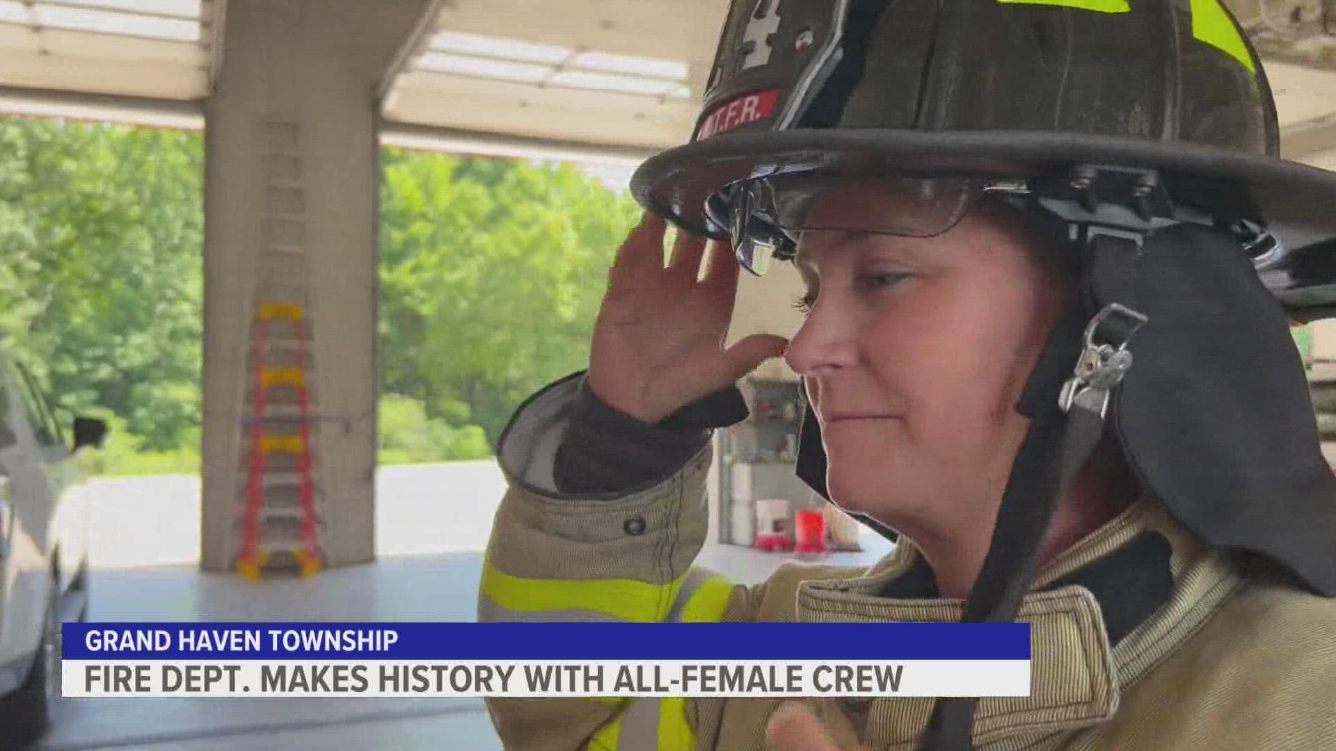 An all-female crew headed the Grand Haven Twp. Fire and Rescue Station for the first time in more than 70 years.