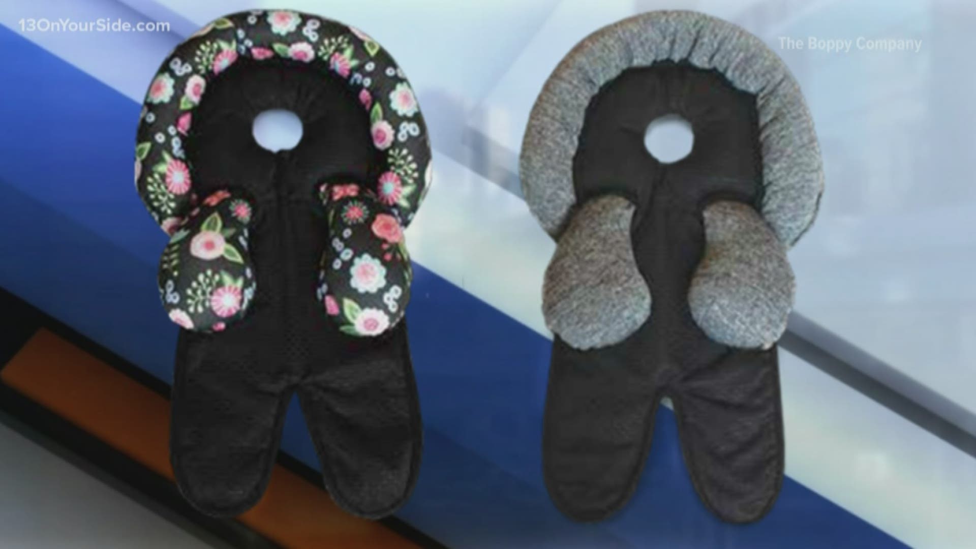 The Boppy Company is recalling 14,000 of its infant head and neck support accessories over suffocation concerns. According to the Consumer Product Safety Commission, the overstuffing of the head support area can "cause an infant's head to be tilted too far forward."