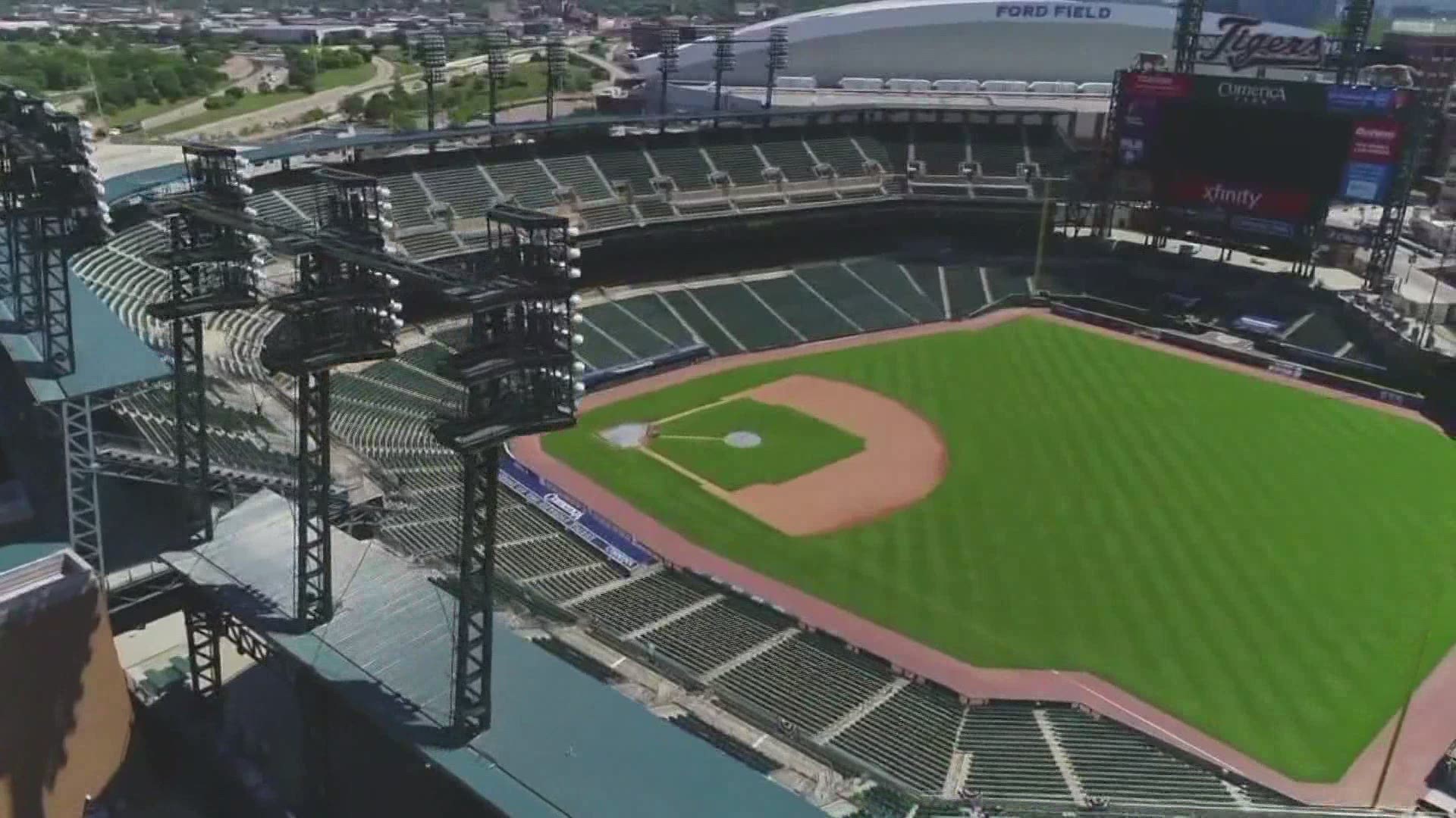 How many fans will be allowed inside Comerica Park on Opening Day?