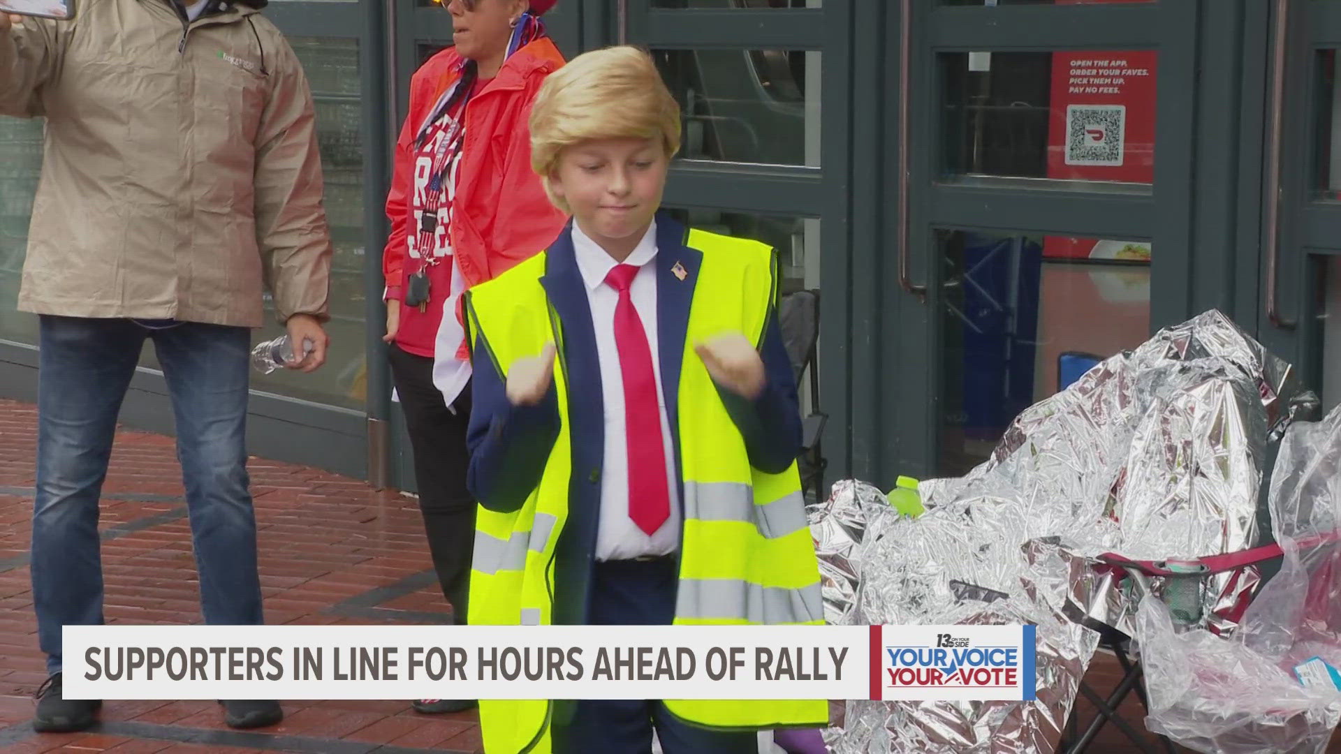 Crowds have grown exponentially Monday afternoon into the evening ahead of former President Donald Trump's final rally of his 2024 campaign in Grand Rapids.