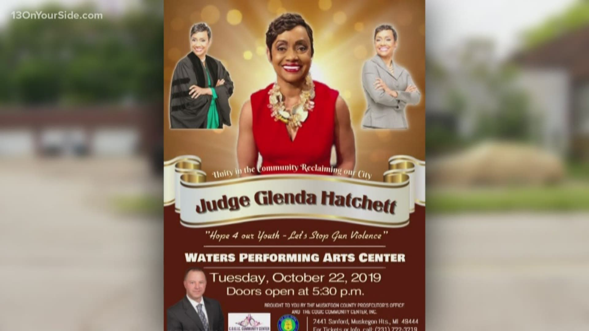 Television's Judge Glenda Hatchett will be the keynote speaker at a gun violence event in Muskegon Heights.