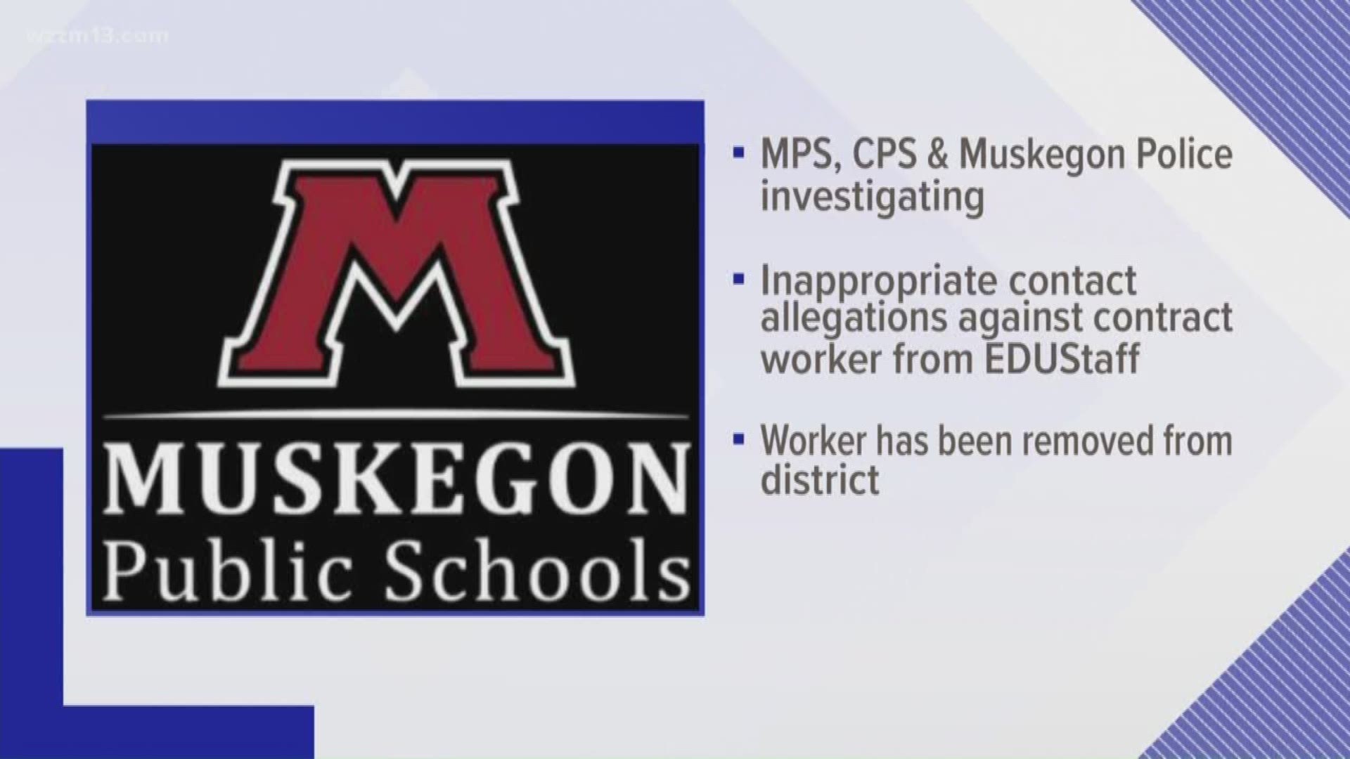 Allegations against contract worker at Muskegon school