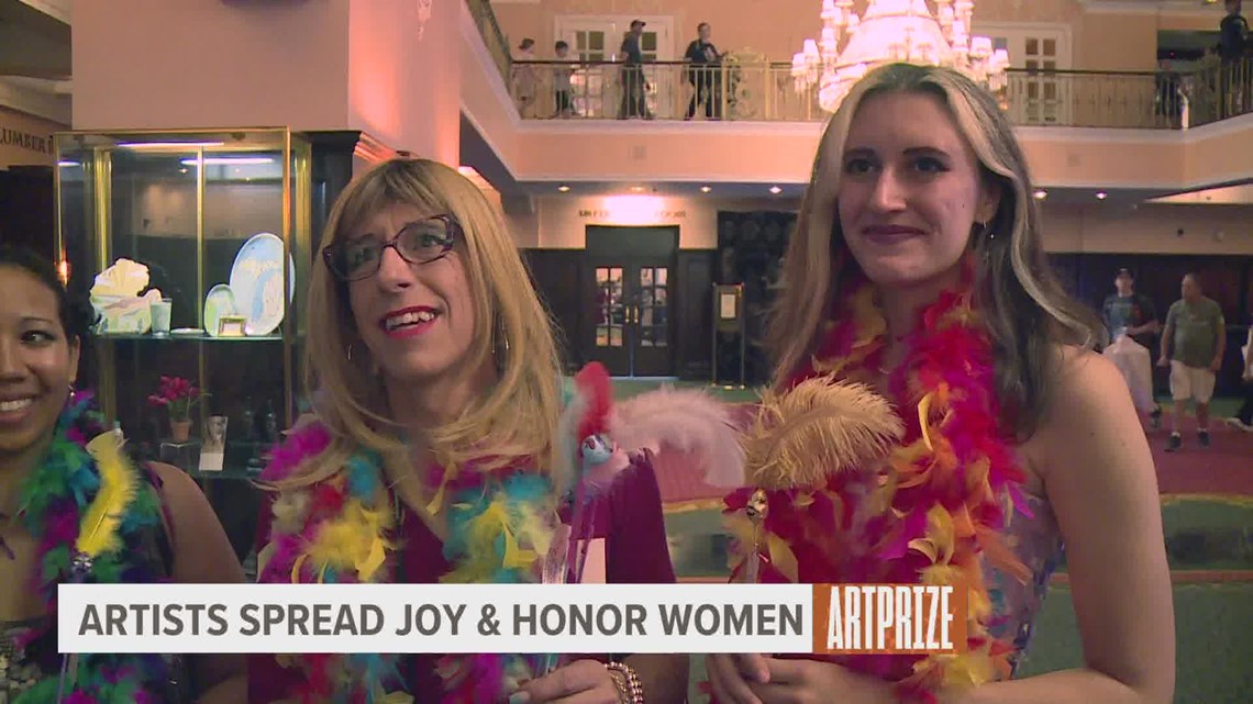 Artist honors women with 'Golden Rod Girls' during ArtPrize
