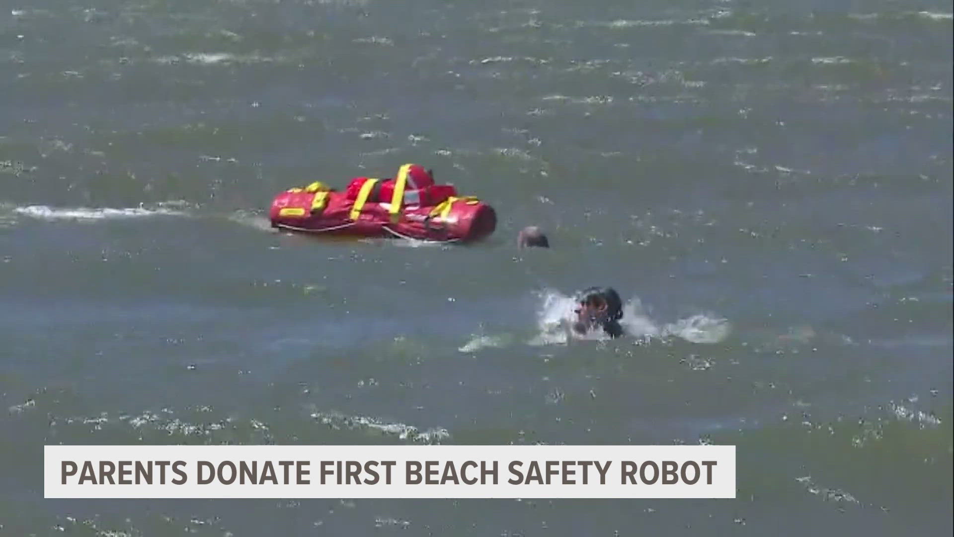 As part of this year's Great Lakes Surf Rescue Project and Training, Silver Beach County Park received two donated devices called EMILY rescue robots.