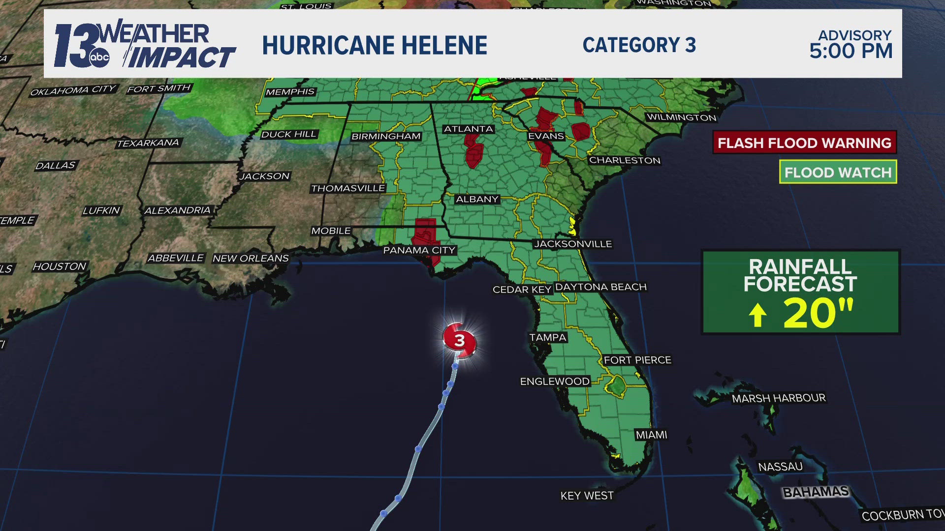 Helene could bring storm surge upwards of 20 feet and more than 18 inches of rain in spots.