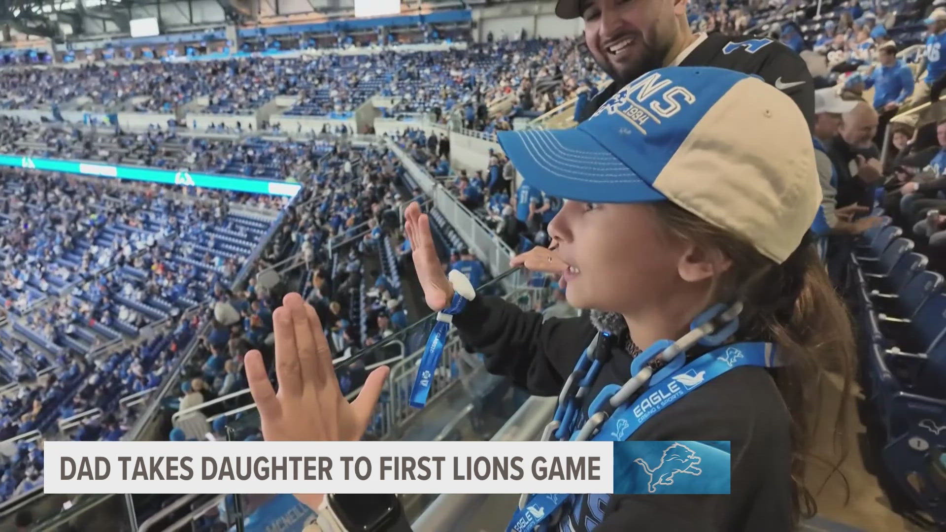 10-year-old Cecily Aguilar didn’t spend her Thanksgiving sitting at the kids’ table. She was at Ford Field for her very first Lions game.