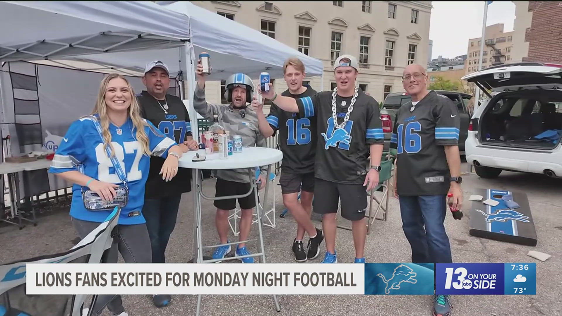 Fans have been tailgating outside Ford Field all day, some even taking the day off work to be there.