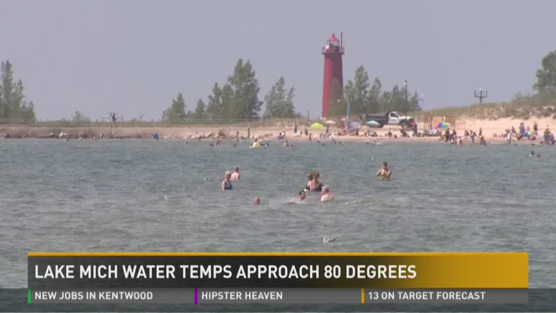 Lake Michigan water temperatures approach 80 degrees