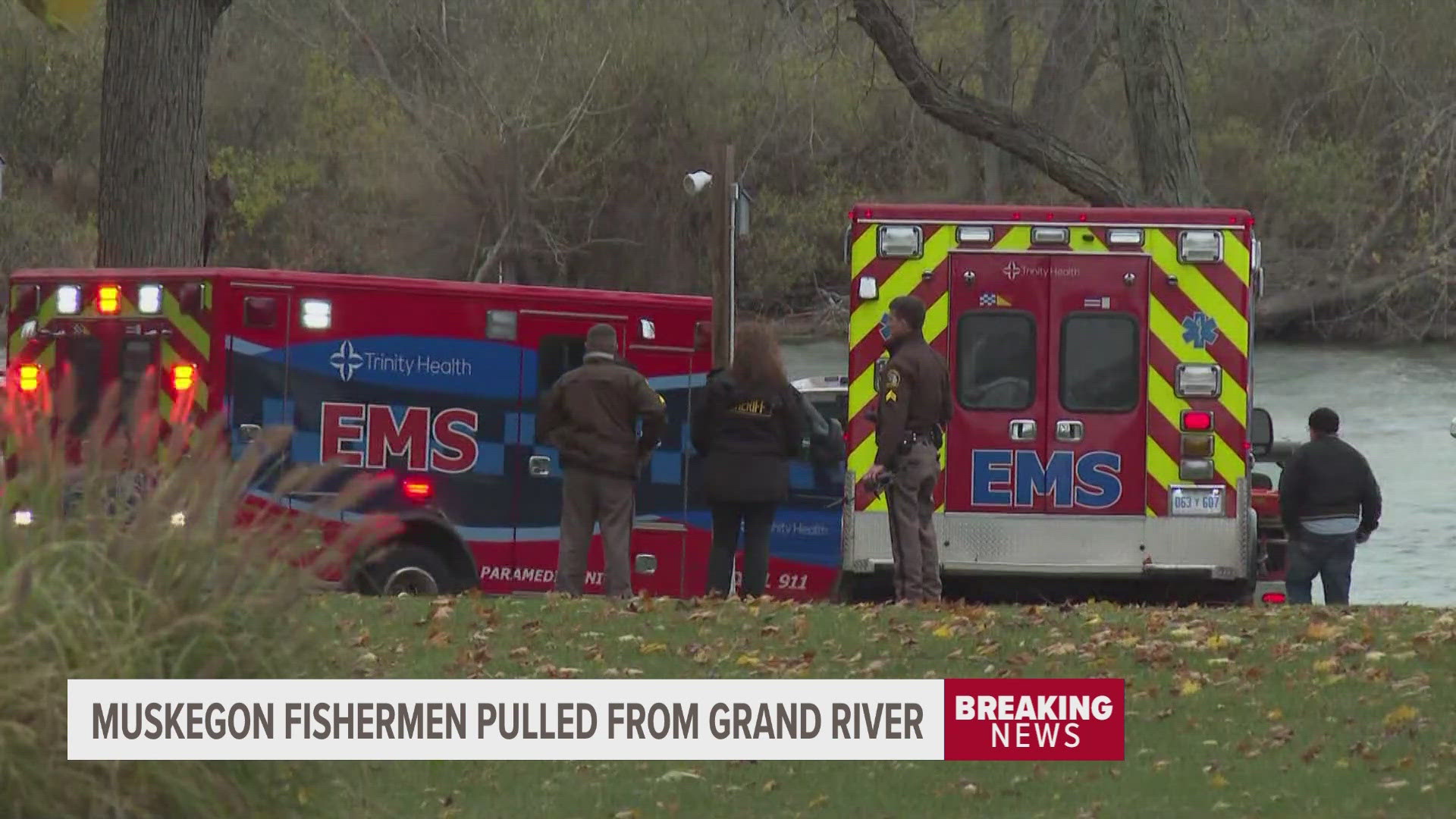 On their way back to the boat ramp, the boat got caught by a wave, capsizing the vessel. Someone heard them yelling in the water to call 911 for help.