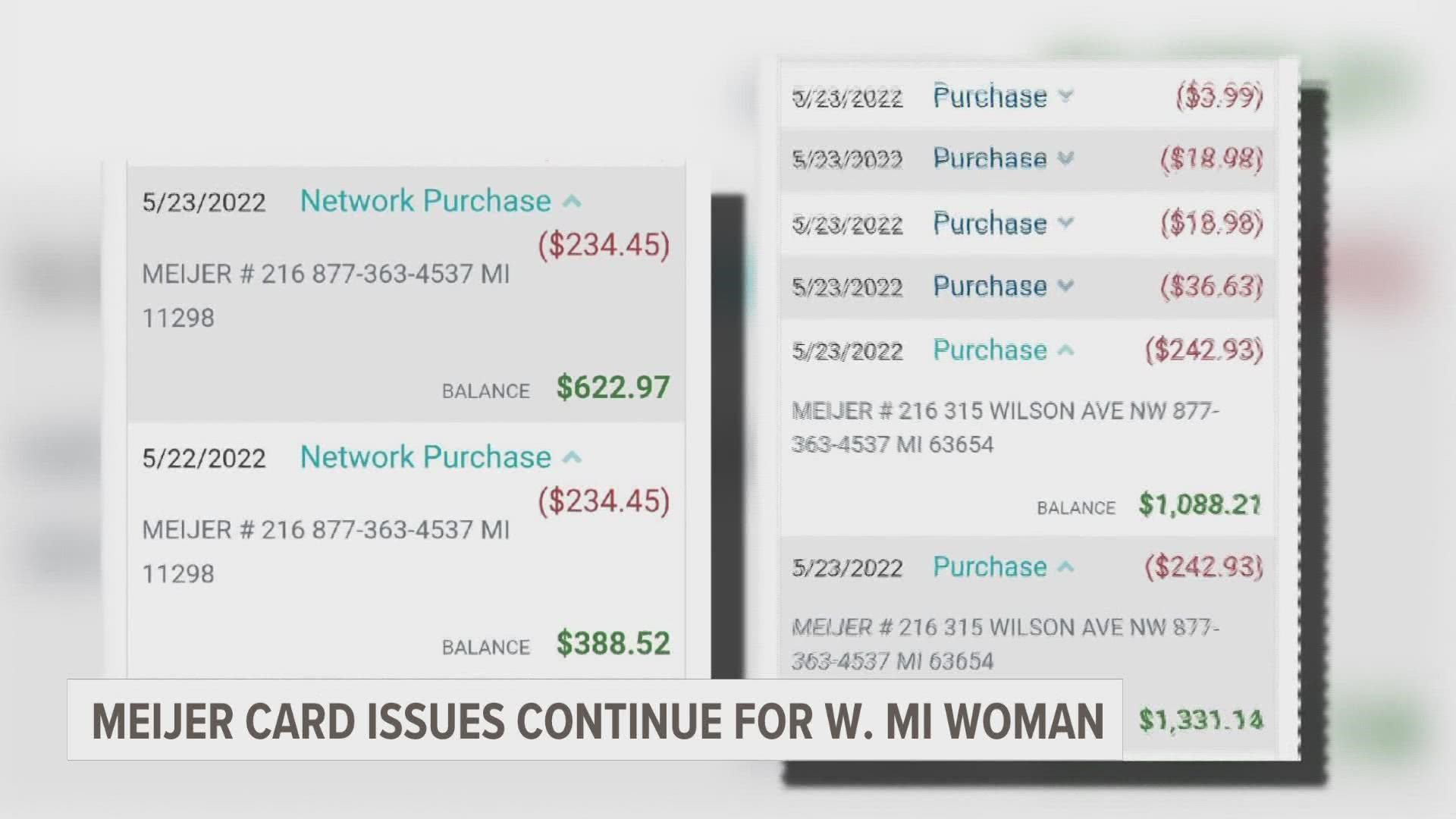 Meijer's card issues from early summer has resurfaced after a West Michigan woman says she has been overcharged.