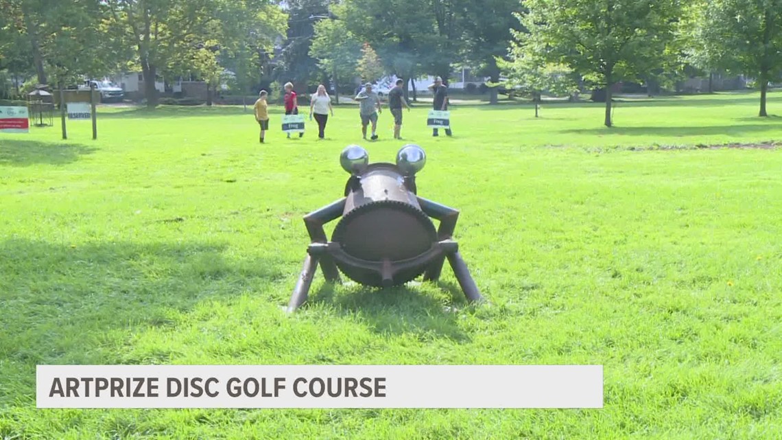 ArtPrize artist creates disc golf course with scrap metal sculptures