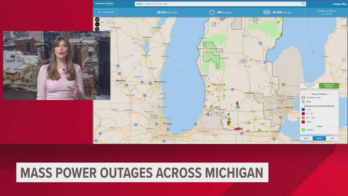 Strong winds cause power outages across Michigan | wzzm13.com