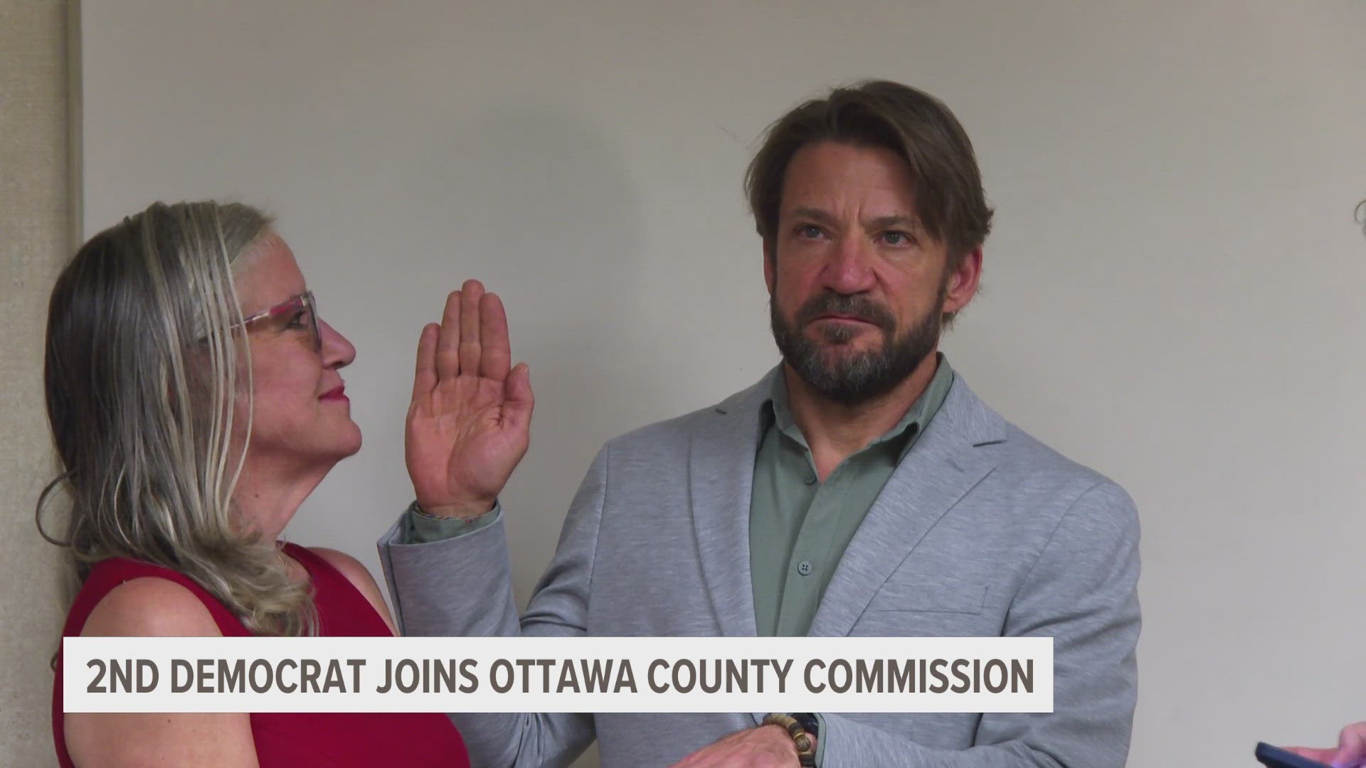 Chris Kleinjans was sworn in Tuesday night after he beat former commissioner Lucy Ebel with 60% of the vote.