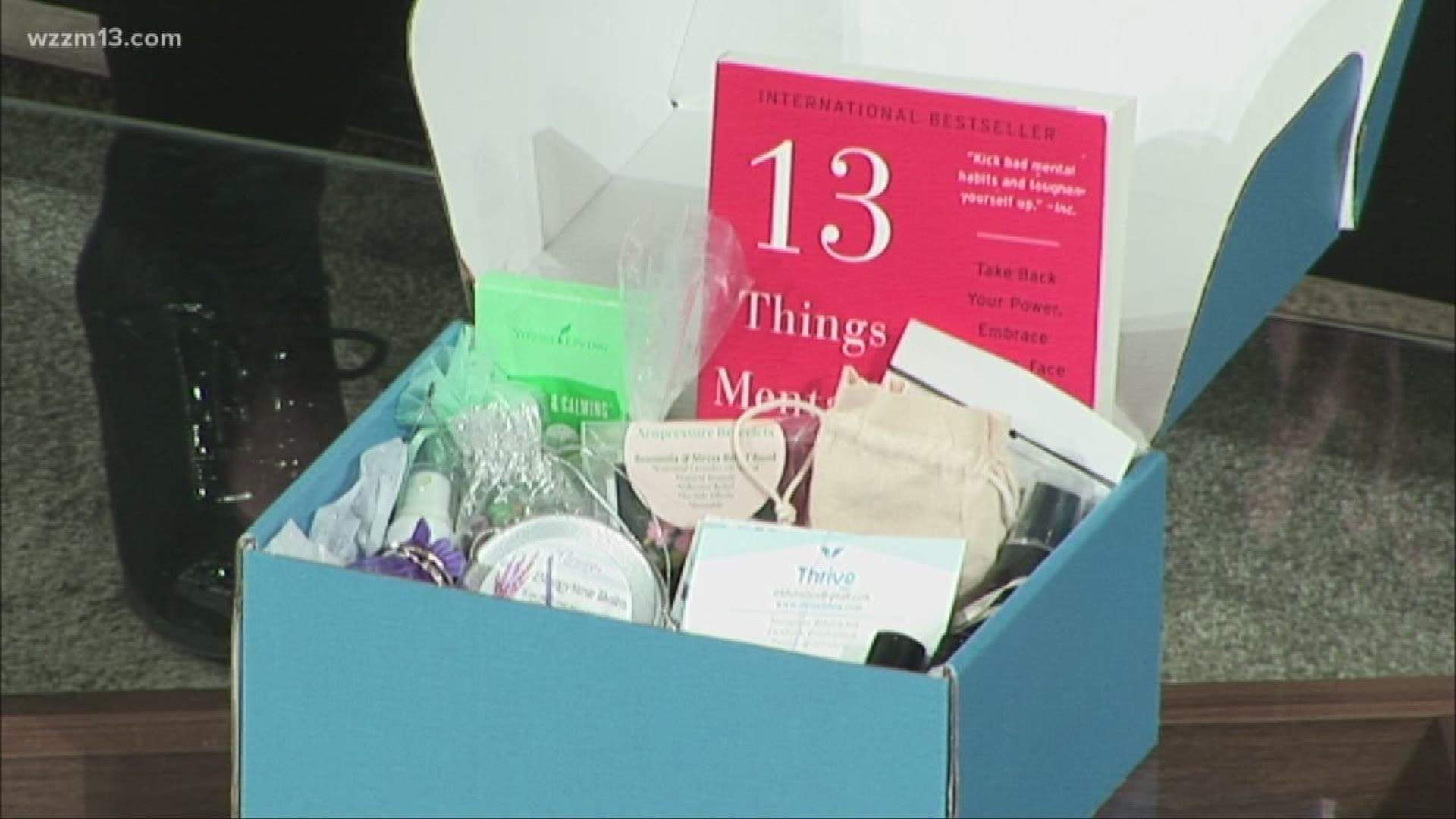 Thrive boxes provide people with items to help cope with mental health issues.