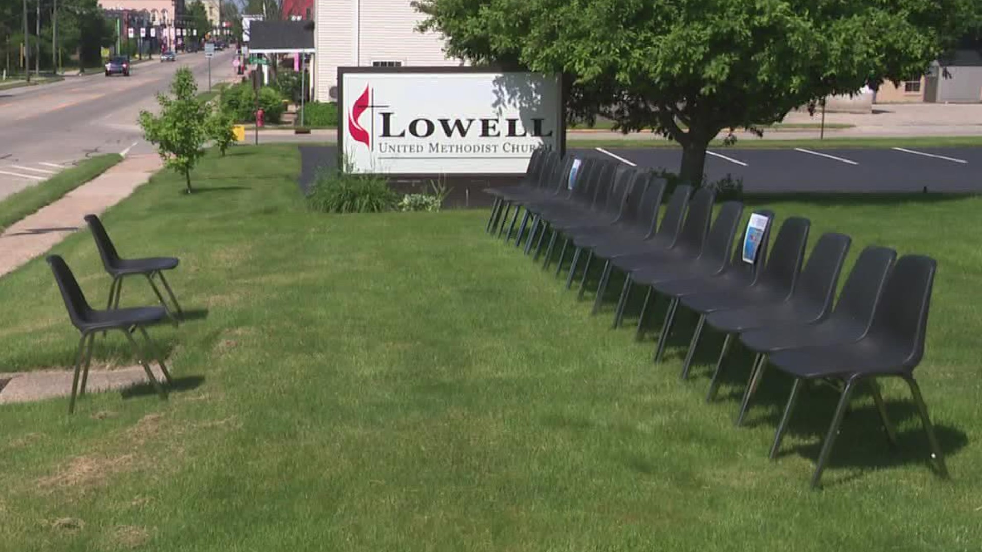 Members of a church in Lowell are hoping a memorial on its front lawn will inspire people to help end gun violence.