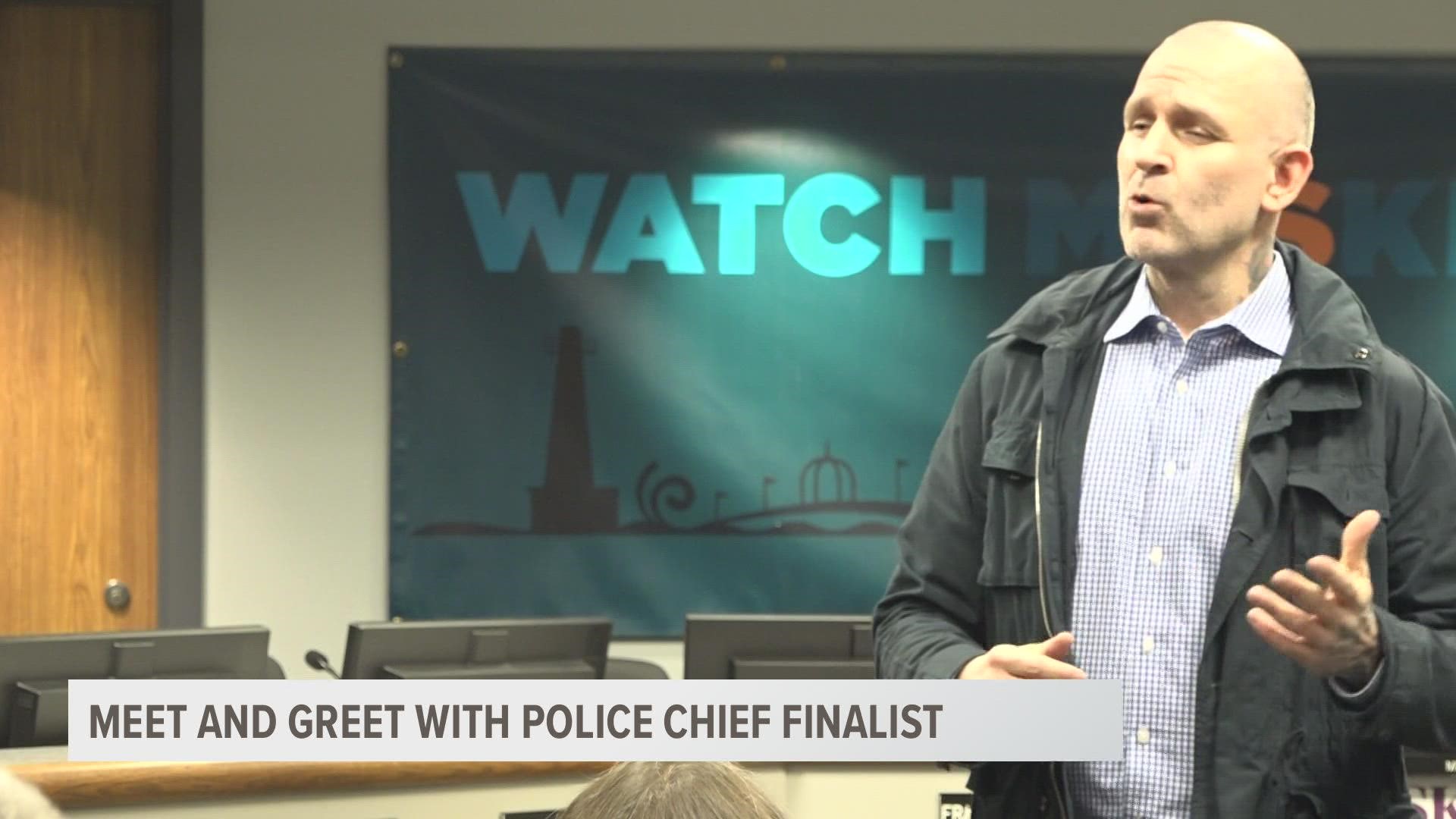Vincent Acevez took questions from the public Tuesday night. He's the only finalist after Grand Haven's Director of Public Safety withdrew from consideration.