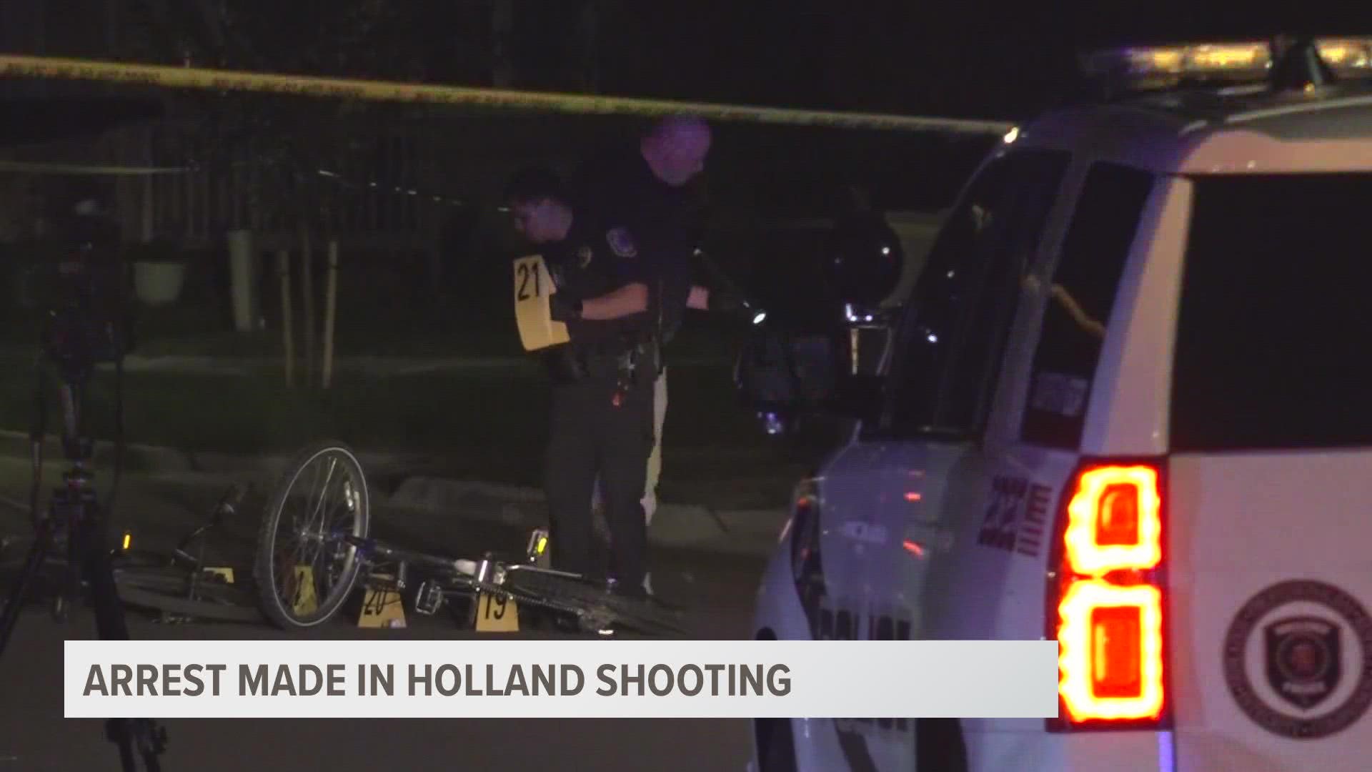 The Holland Department of Public Safety says the victims were riding bicycles when they were shot. The 19-year-old Holland man is now in custody.