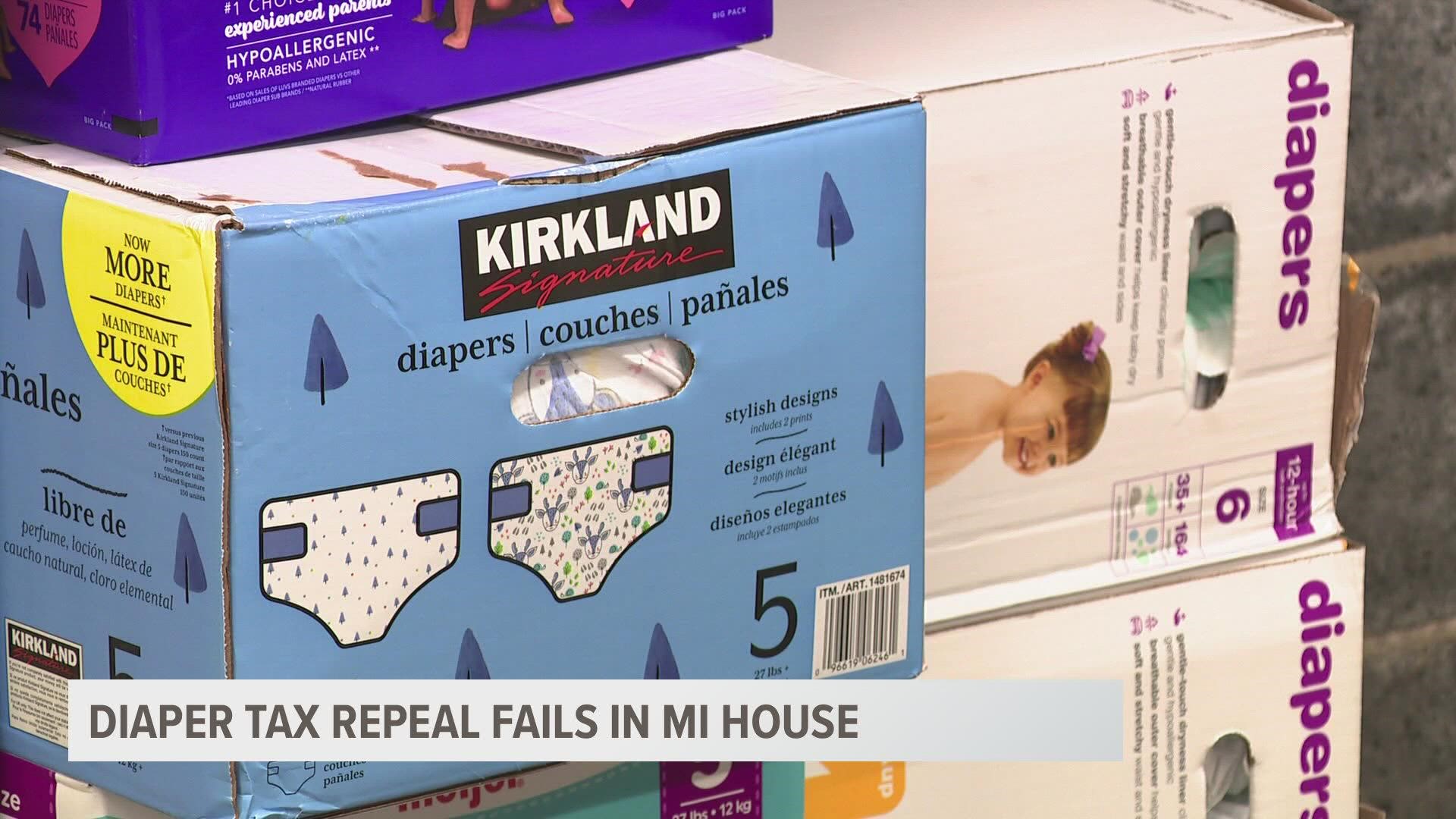 A bill to repeal the tax on diapers in Michigan failed by just a few votes on Wednesday.