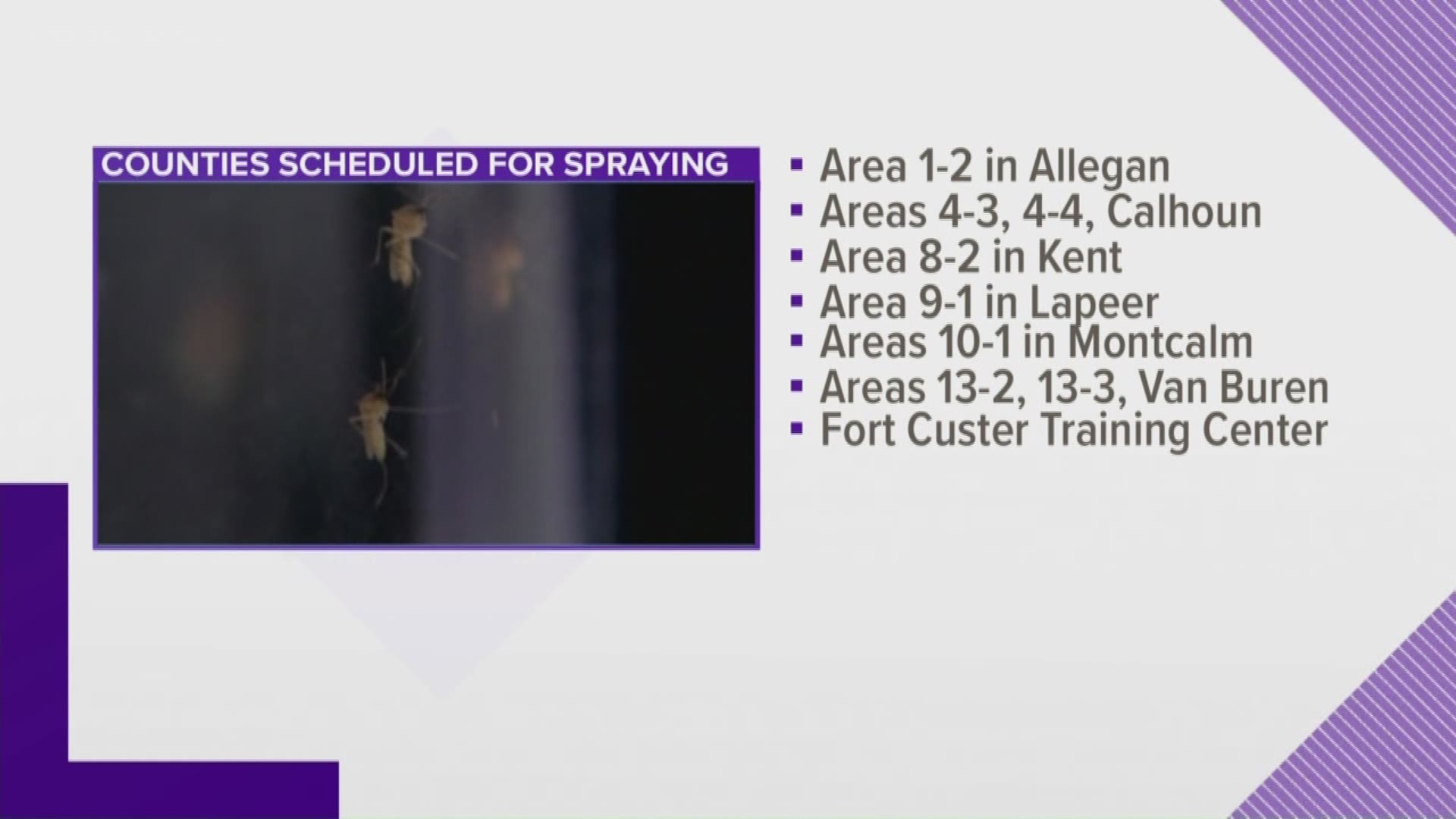 Aerial spraying for EEE is scheduled to be finished Sunday night.