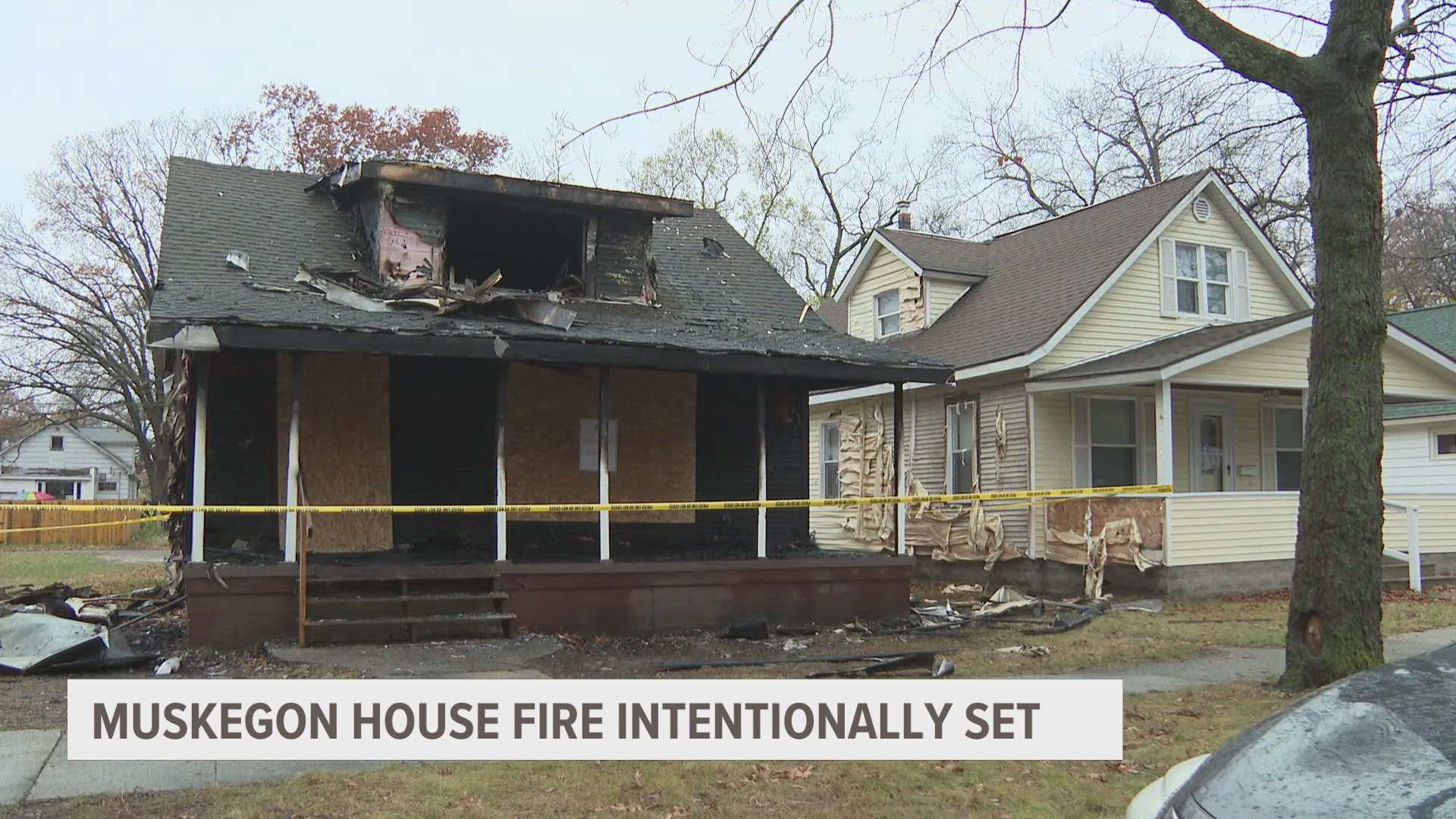 The Muskegon Police Department said they have a 45-year-old woman in custody after investigators determined the fire was intentionally set.