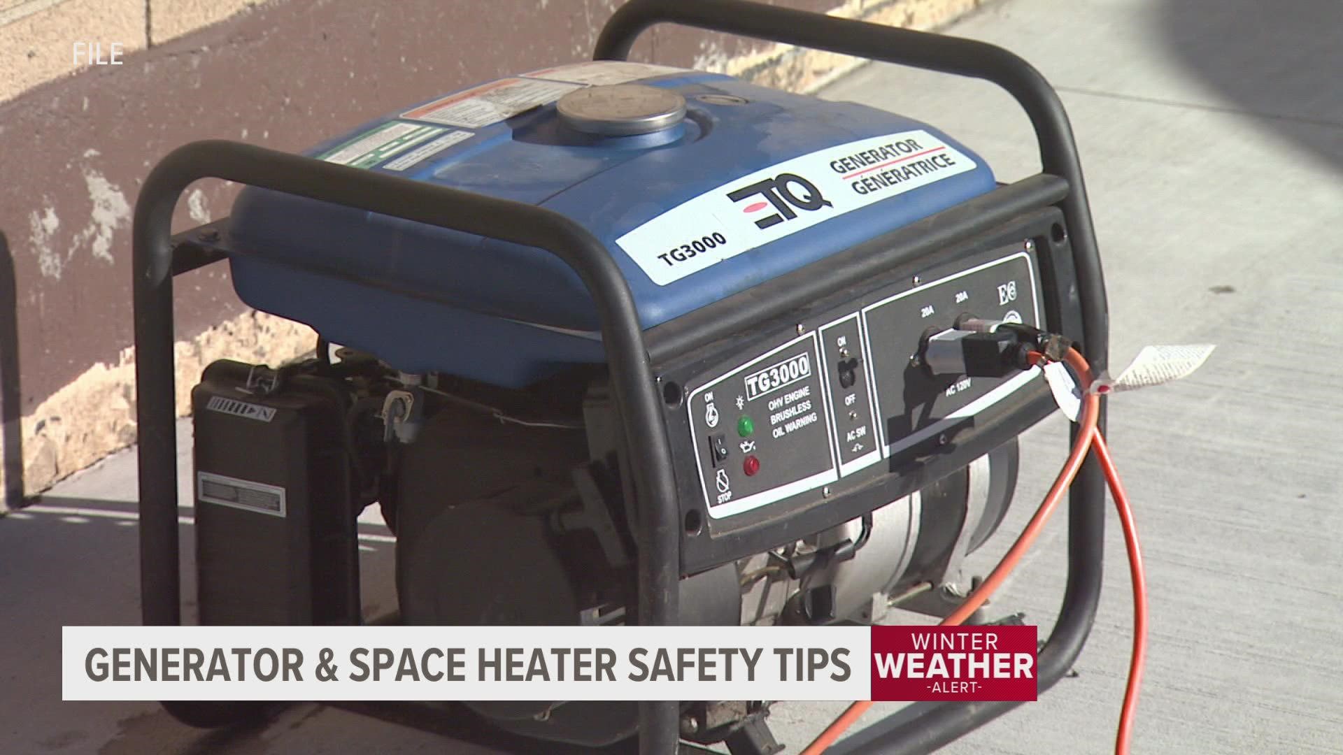 West Michigan could see power outages due to the incoming winter storm. Here's how you can keep safe while using space heaters and generators.