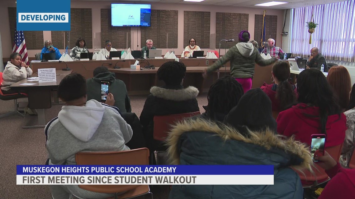 Muskegon Heights Public School Academy hosts first meeting since student walkout