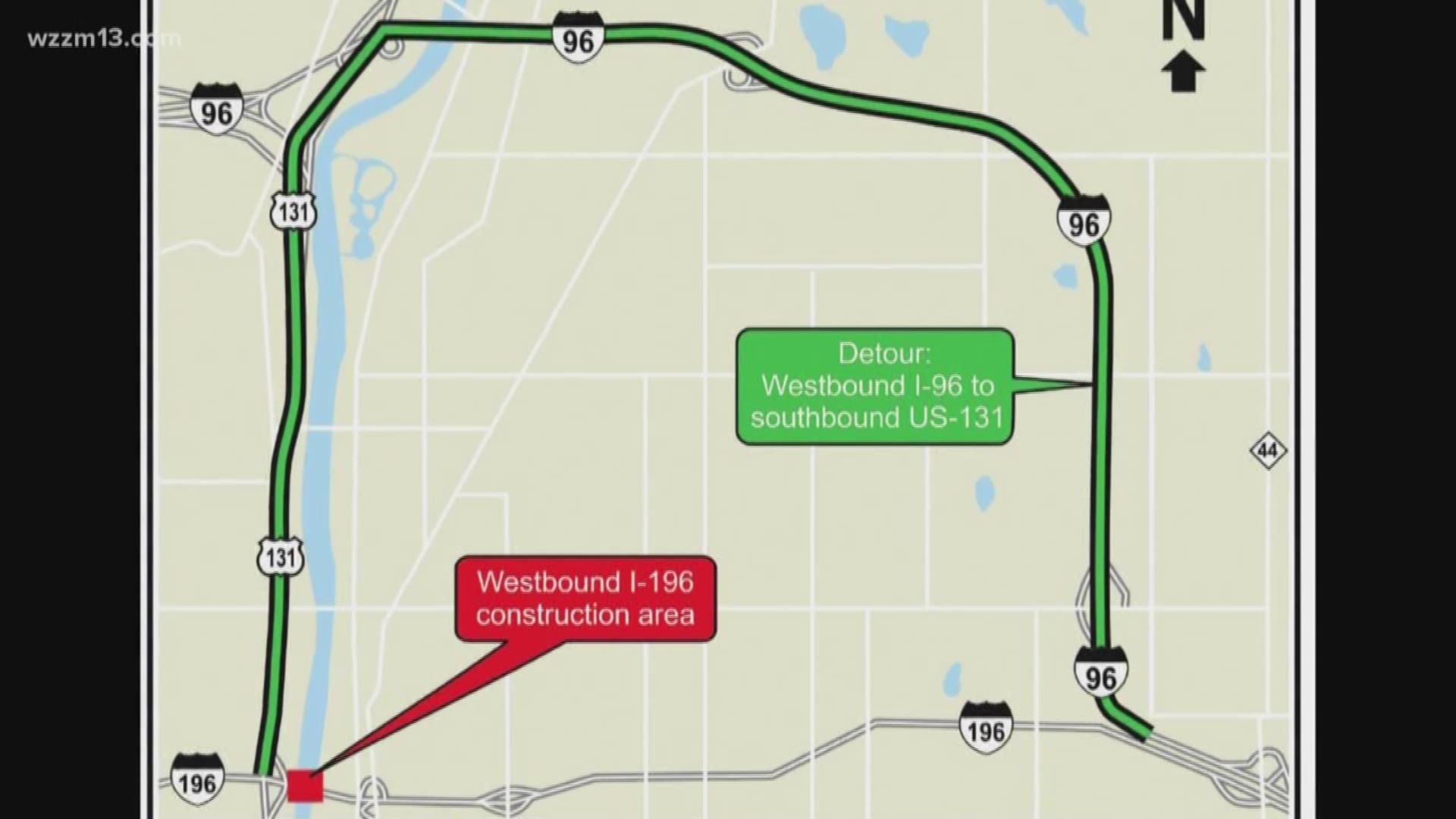 Westbound I-196 in downtown Grand Rapids to be closed in the summer