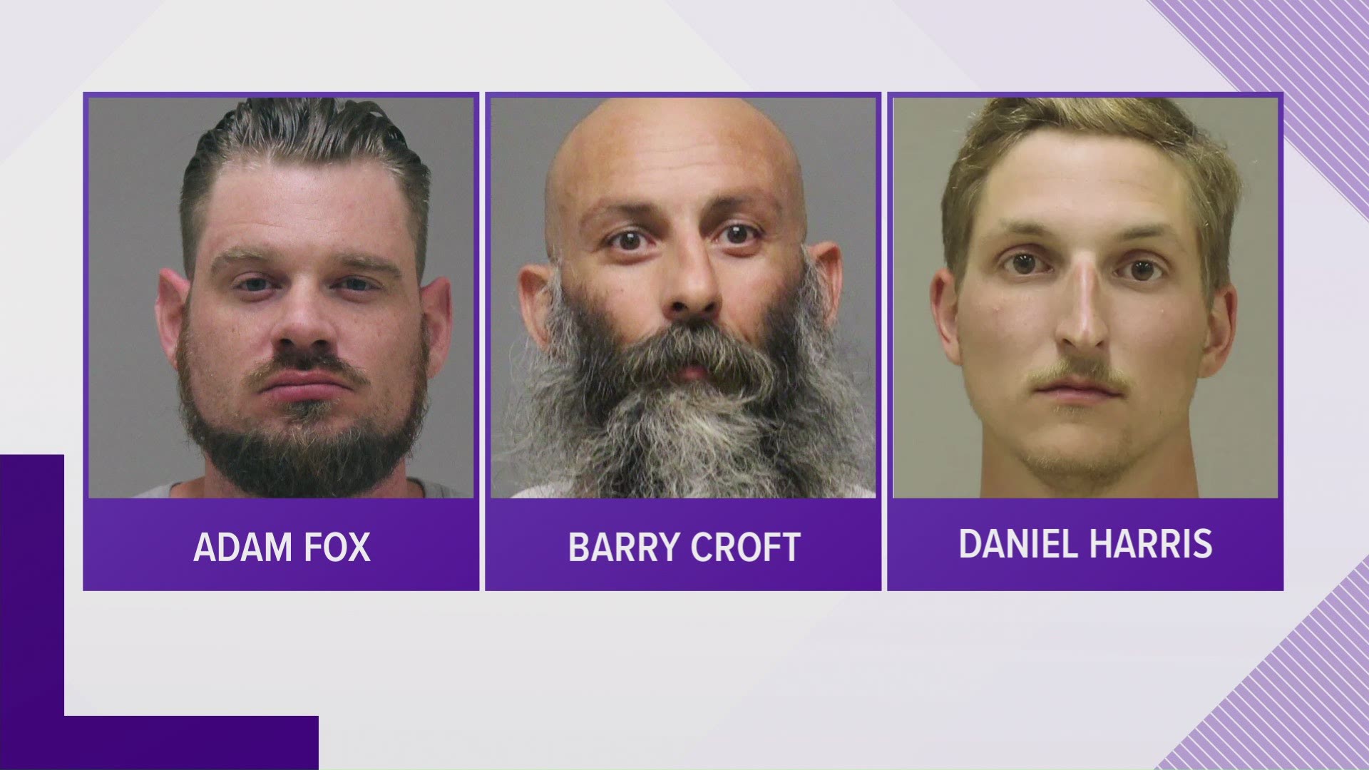 Adam Fox, Barry Croft Jr. and Daniel Harris are charged with conspiring to use a weapon of mass destruction.