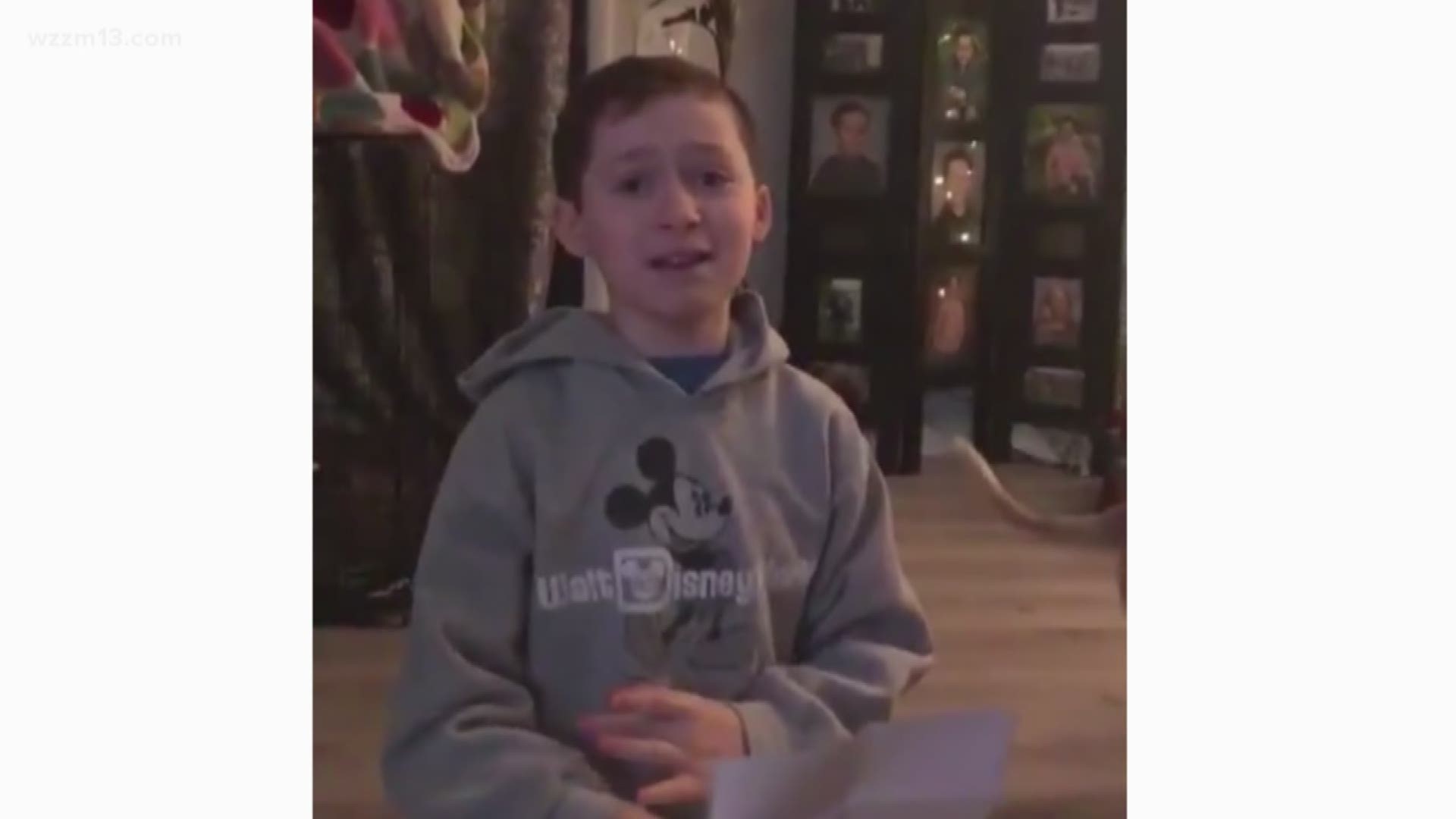 Michigan boy goes viral over reaction to Christmas present