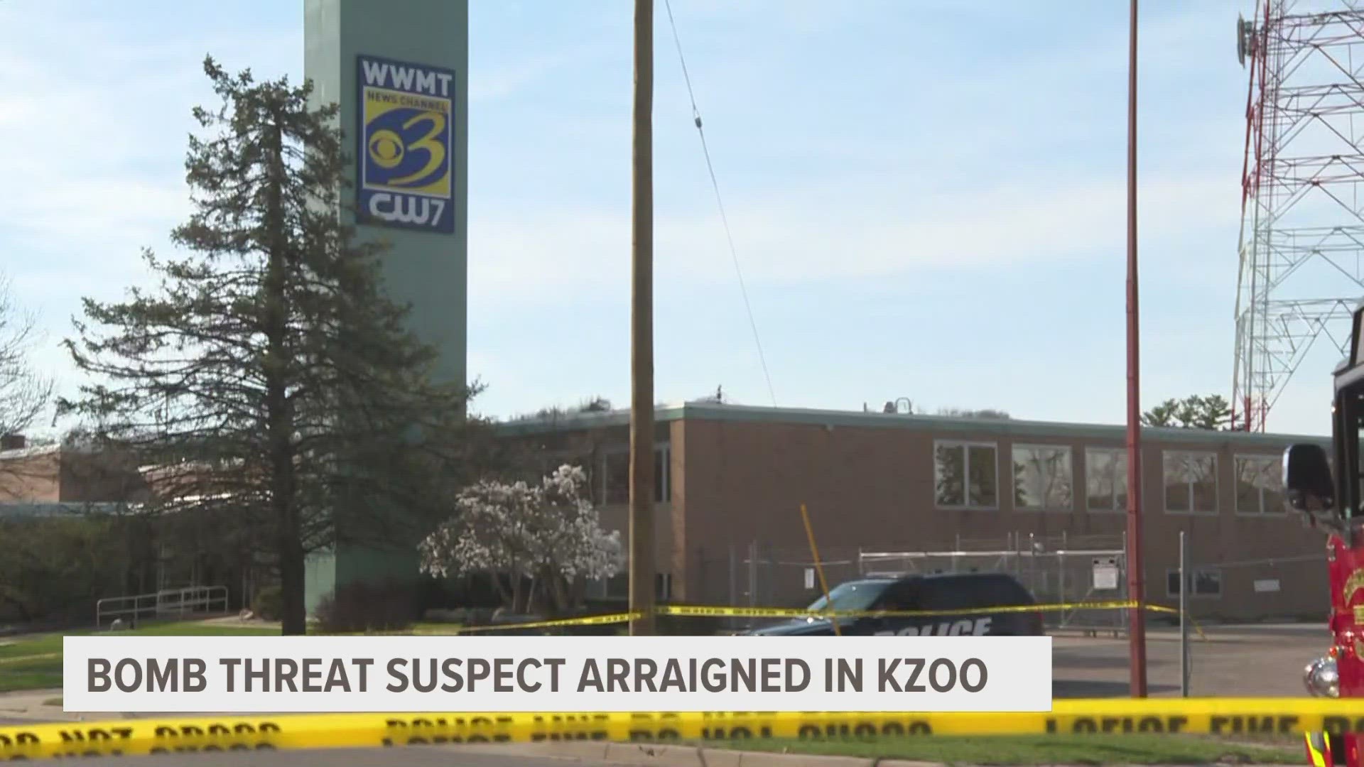 The Kalamazoo Prosecutor's Office said 36-year-old Brandon Bazzi is charged with false report or threat of terrorism and false report of a bomb.