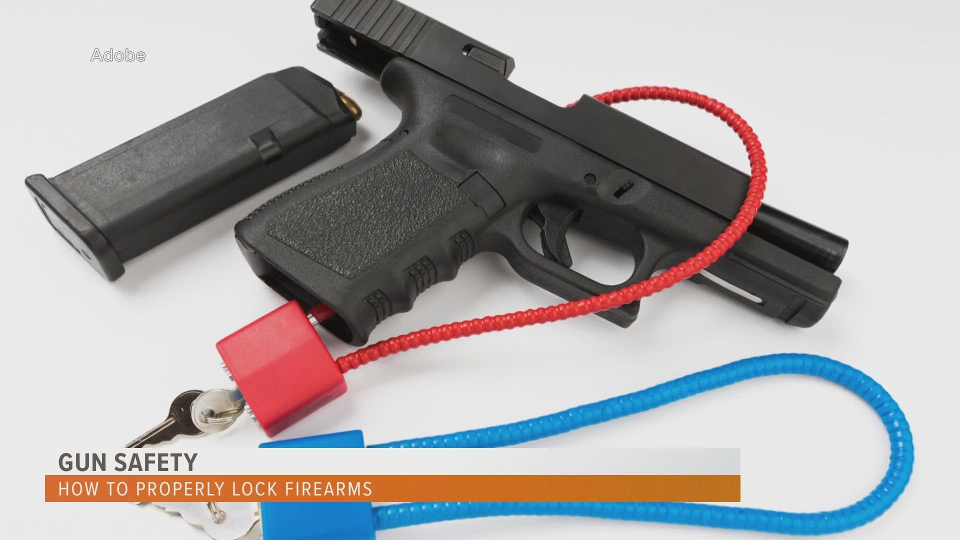 Police say gun locks can keep children from using or playing with them. These locks can be bought at almost any store.