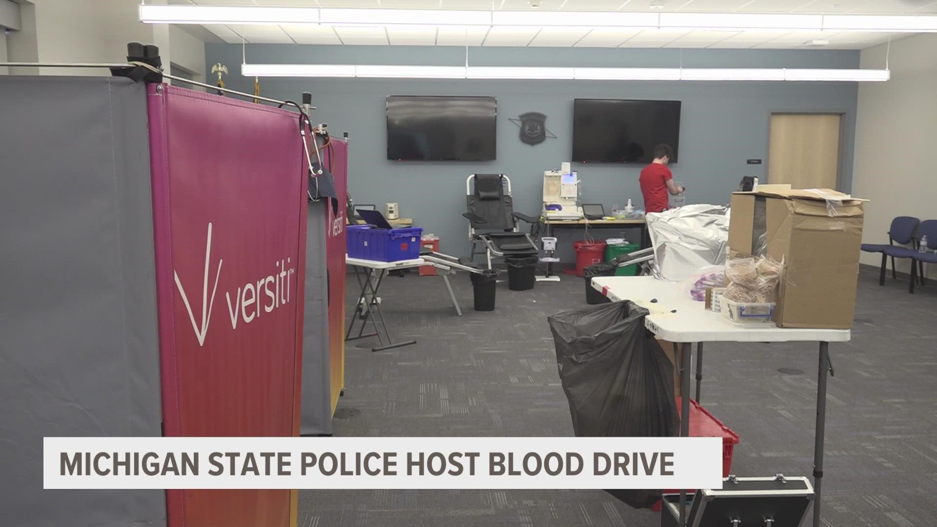 The agency's District 6 headquarters in Grand Rapids hosts three blood drives per year in partnership with Versiti Blood Centers of Michigan.