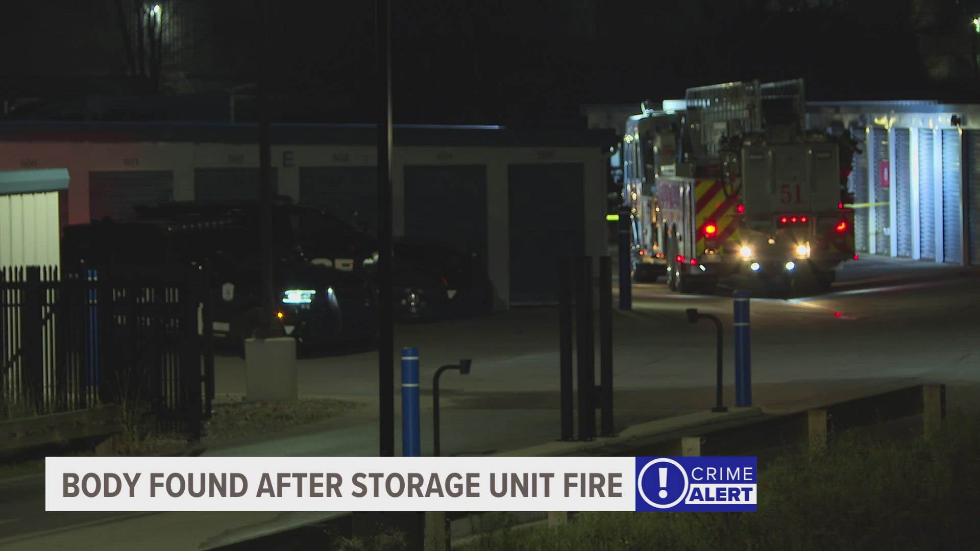 The Kentwood Fire Department said they got access to several storage units that were on fire, put out the blaze and found a dead body.