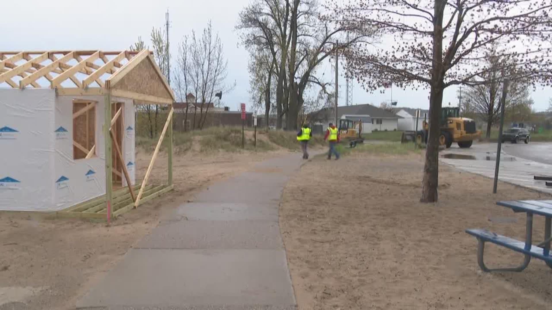 The city decided the beach location is not the best place for the structure because it can block views to Muskegon's lighthouses.