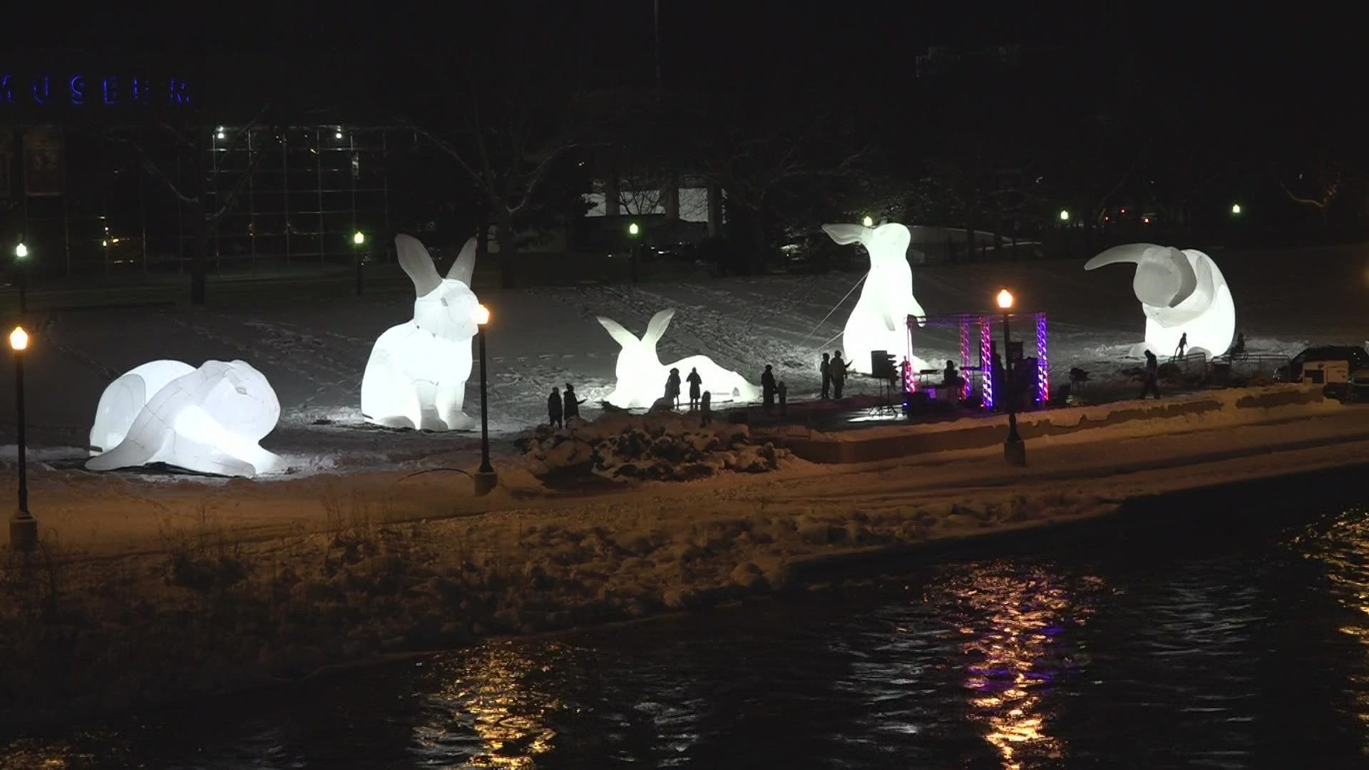World of Winter kicked off Friday night with multiple art installations around town.