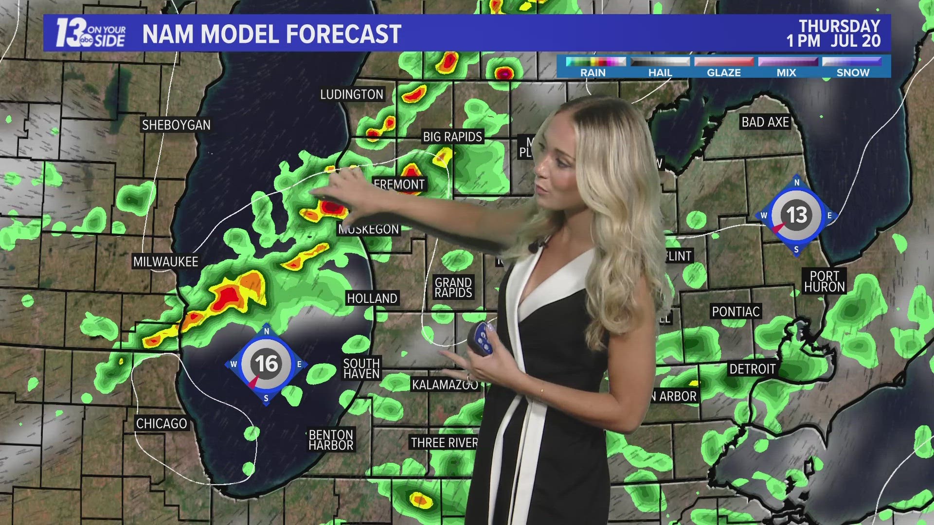 Gusty winds, hail, and a low-end threat for tornadoes in today's forecast.