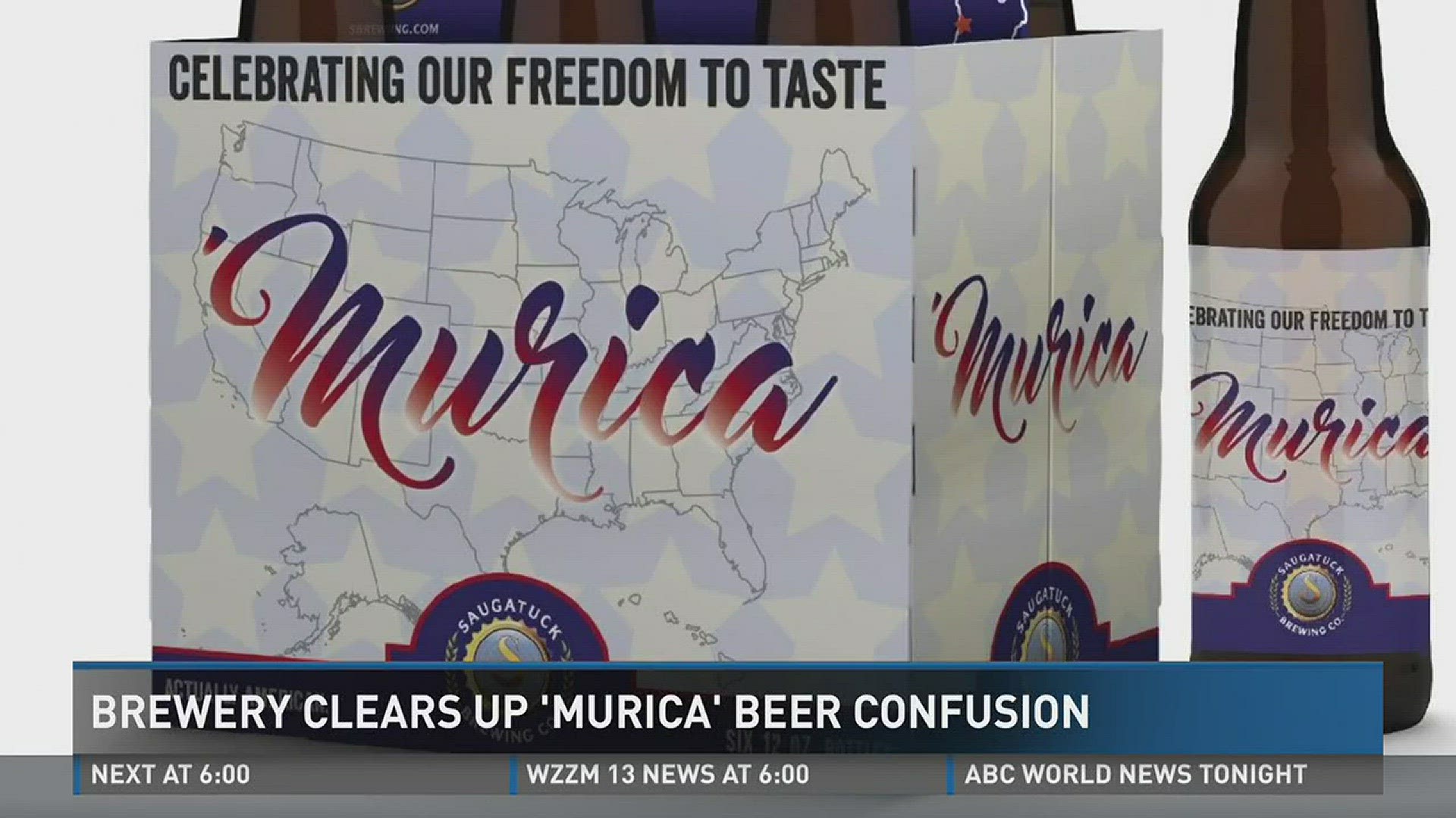 On Thursday, Saugatuck Brewing cleared up confusion about 'Murica', saying it is not a real beer, just a fun marketing idea.