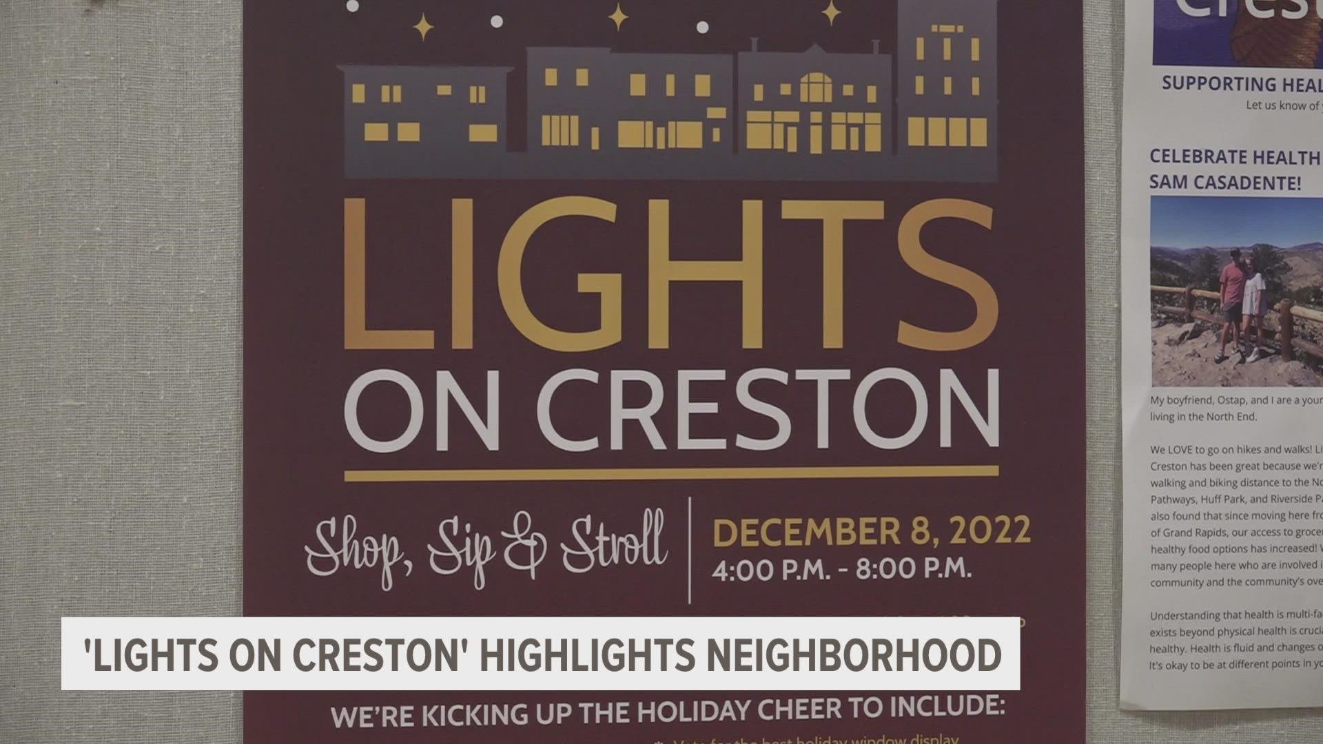 The Creston Neighborhood in Grand Rapids was busy with activity Thursday night as people shopped small ahead of the holidays.