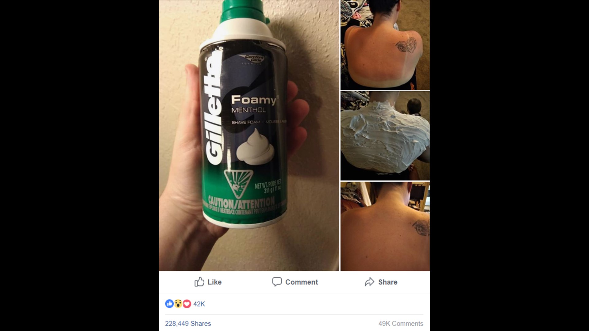 Verify Does menthol shaving cream heal sunburns?