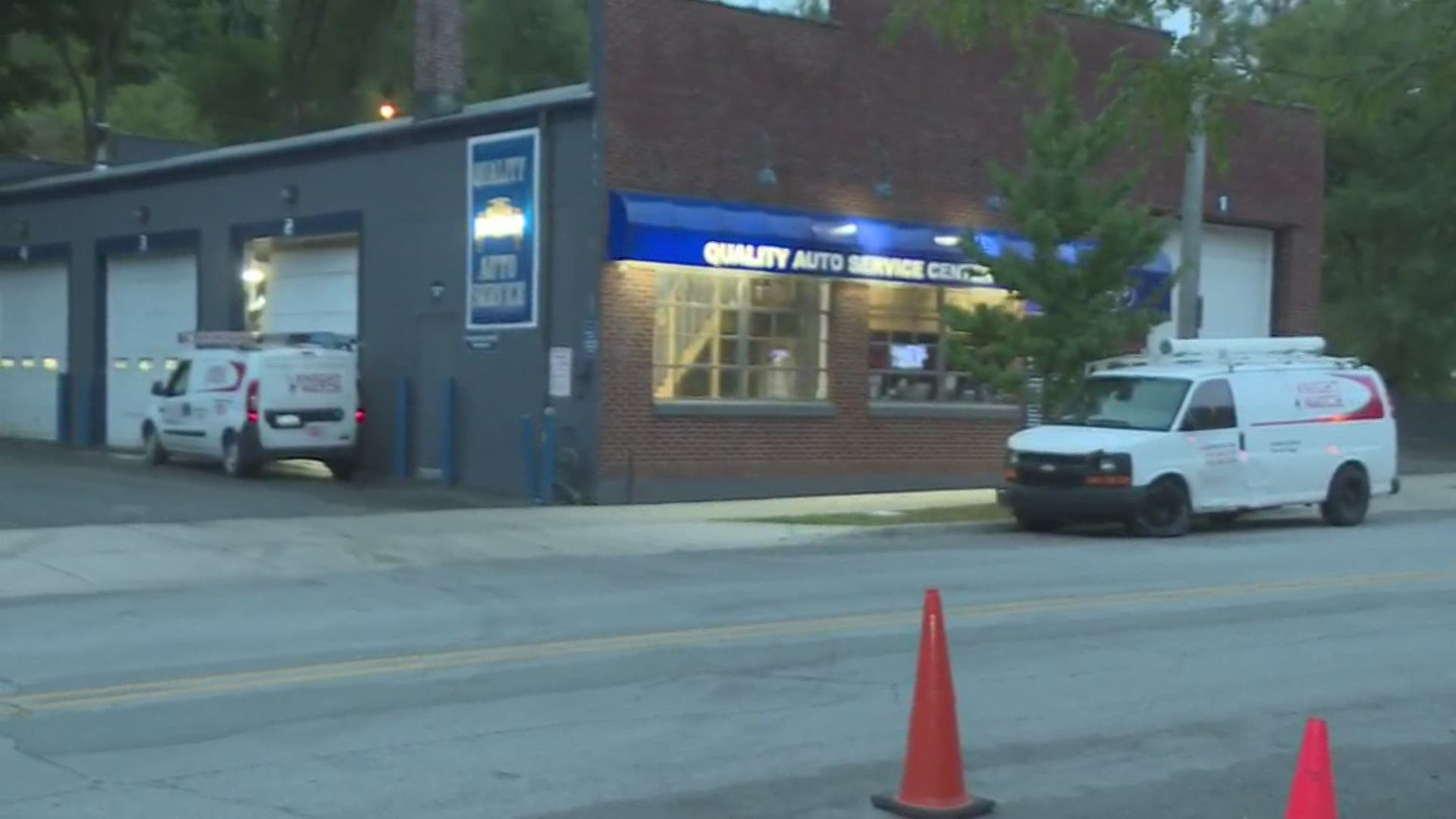 Authorities in Grand Rapids are investigating two break-ins at auto businesses in the city Wednesday morning.