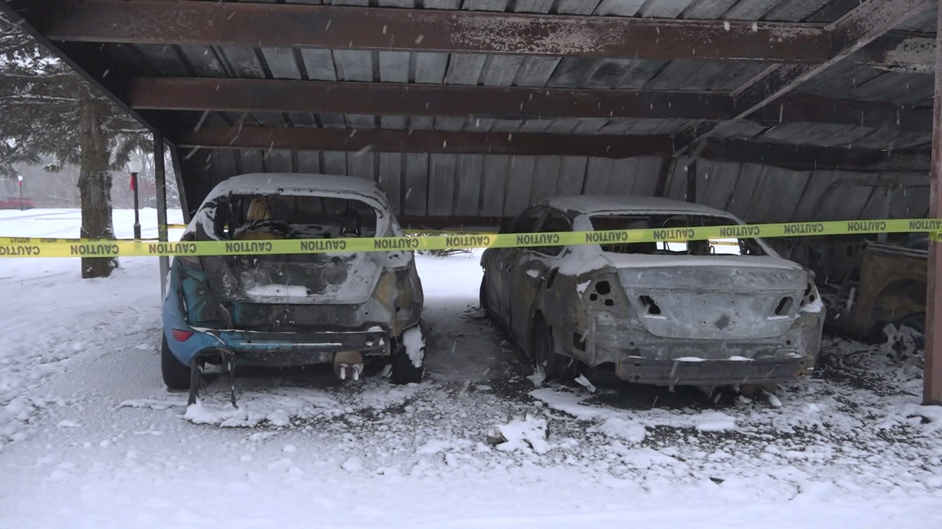 The fire was put out and no one was injured but the carport and at least six vehicles were damaged in the incident.