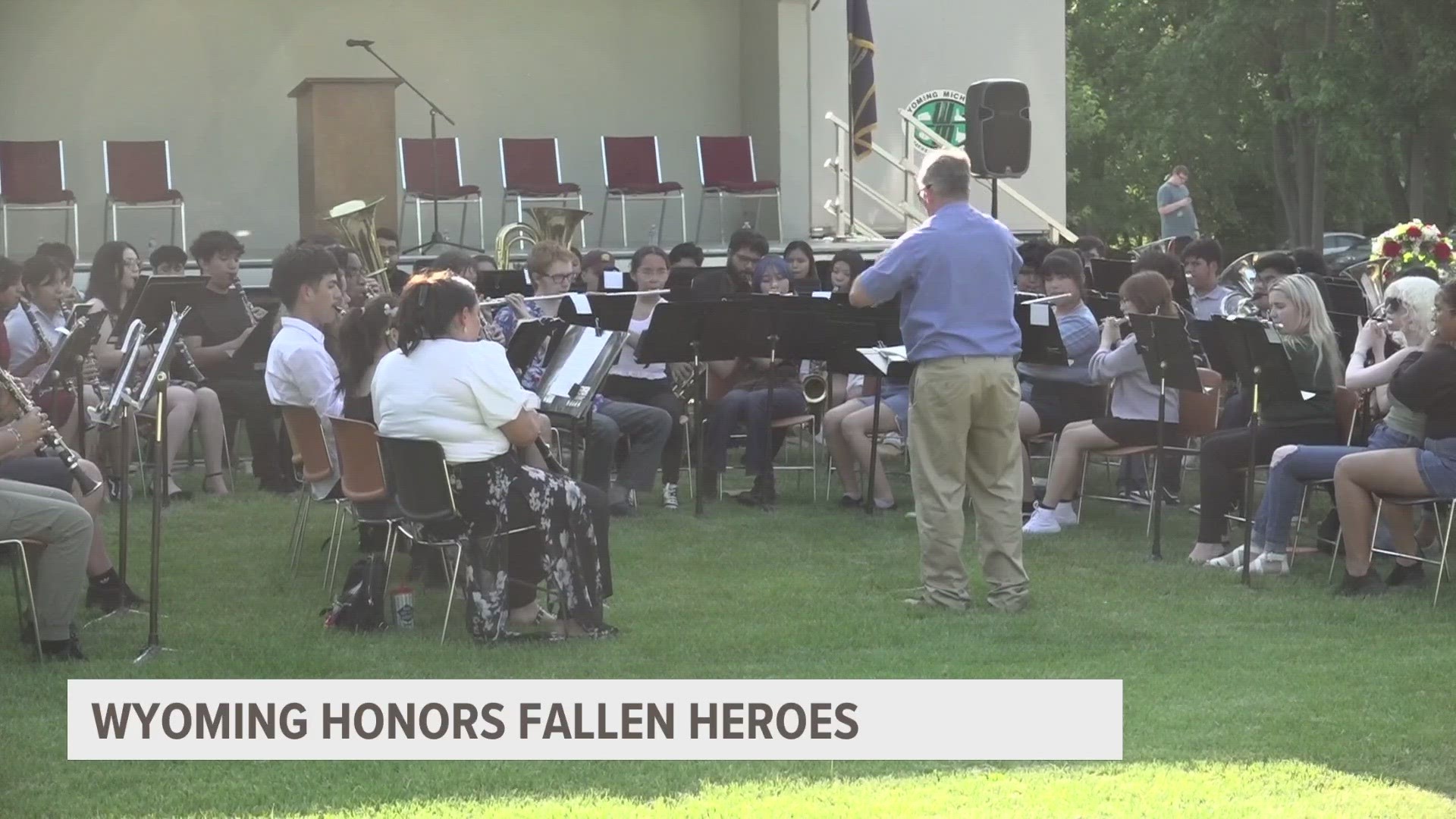 The city's Veterans Memorial Garden hosted a Memorial Day Ceremony. The Godfrey-Lee High School band performed.