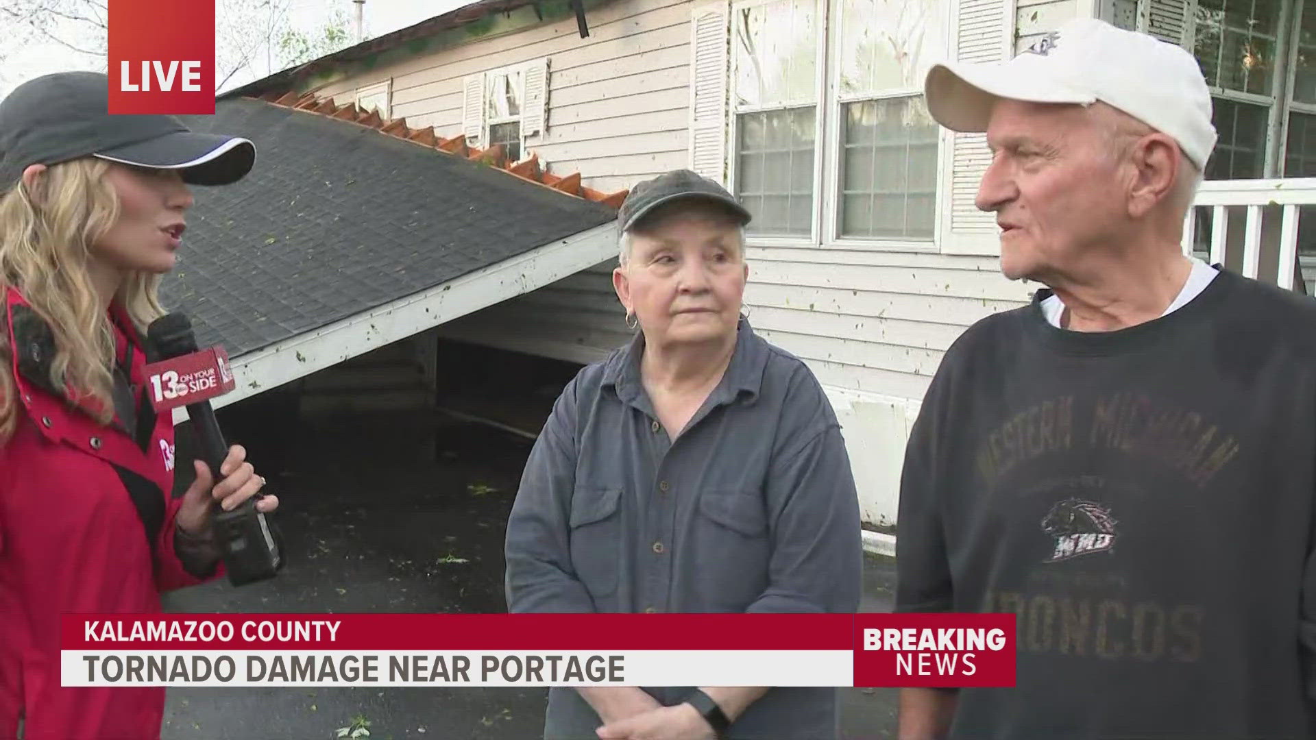 A couple living at the Oak Brook Estates Mobile Home Park in Portage, Michigan said they had just minutes to find cover.