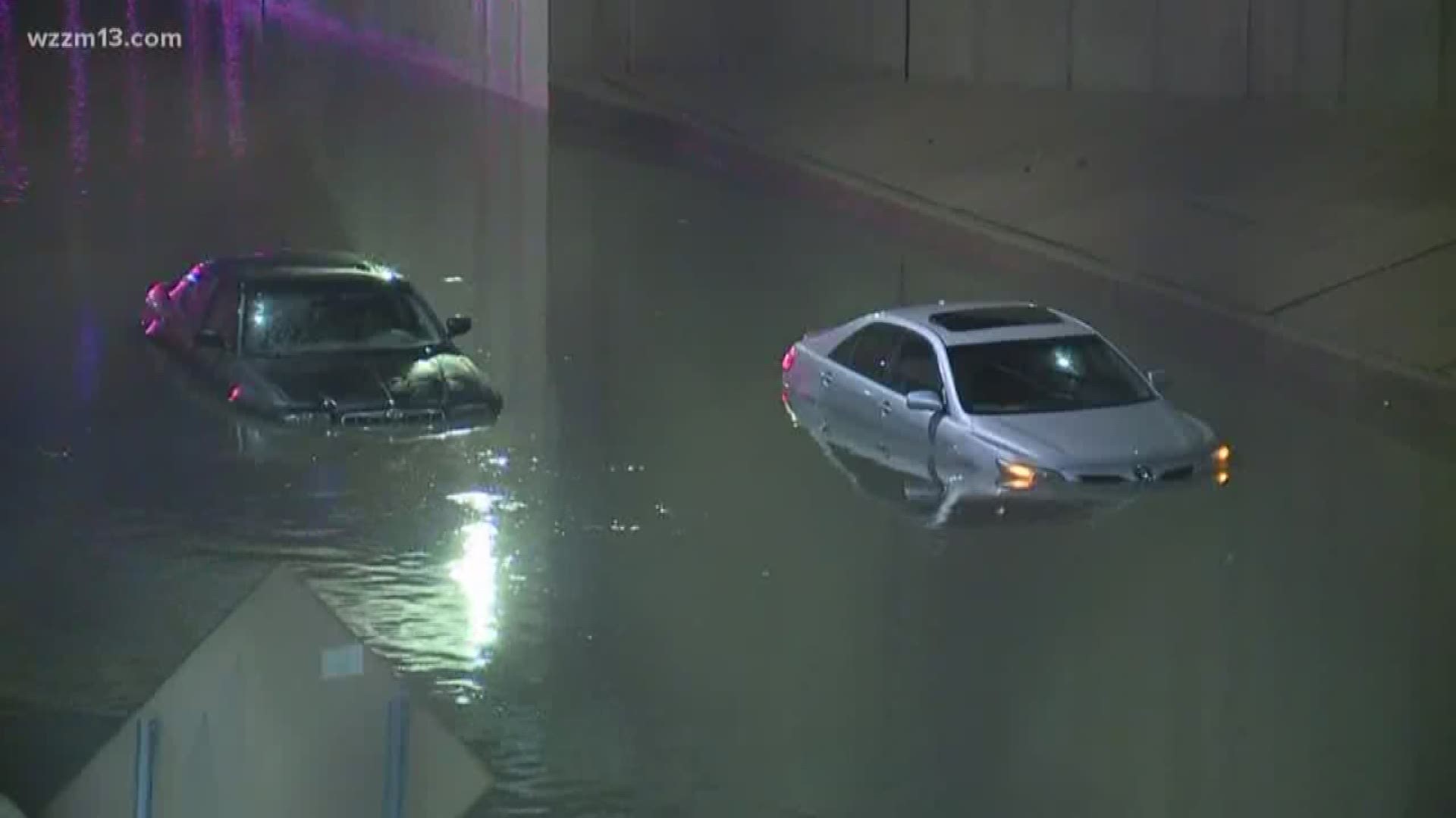 MDOT has closed a major freeway in both directions because of the flooding.
