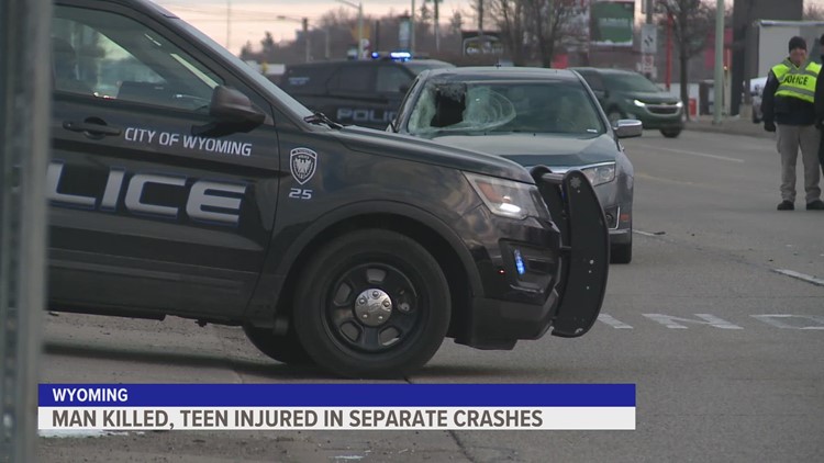 Man killed, teen seriously injured in separate pedestrian crashes in Wyoming