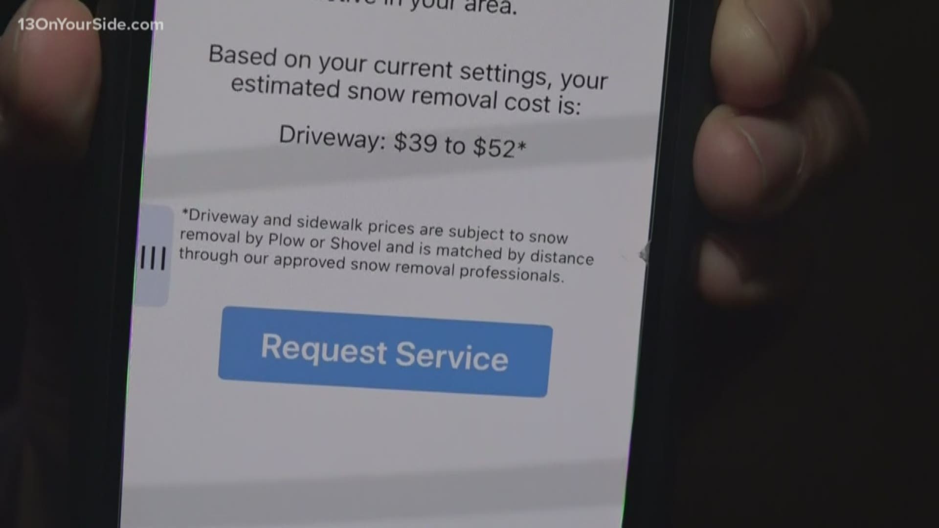 The app allows you to find service providers in your area to shovel, snow blow or plow your driveways and sidewalks.
