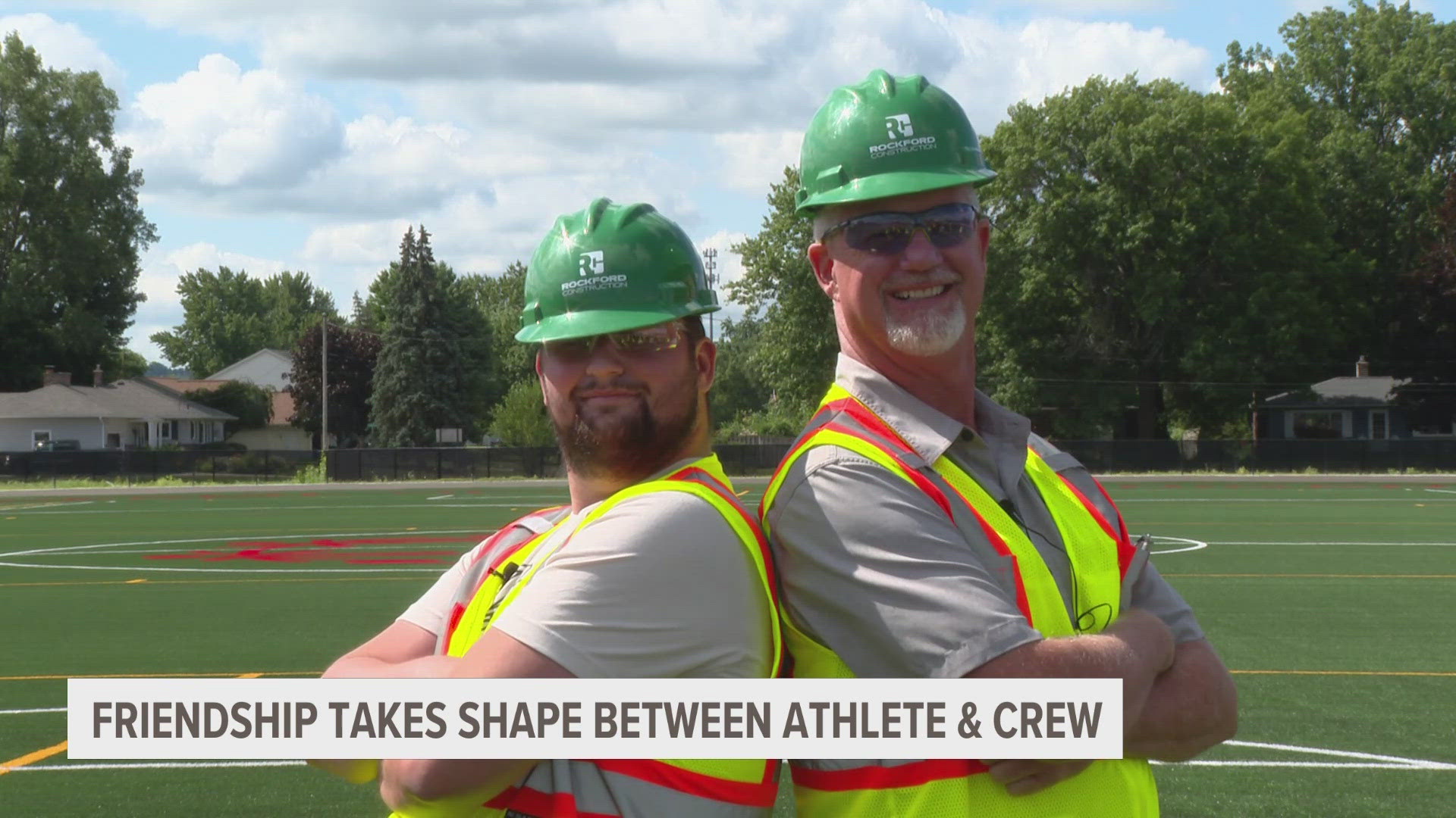 As the new turf was unveiled, so was a friendship between the site superintendent and one of the athletes.